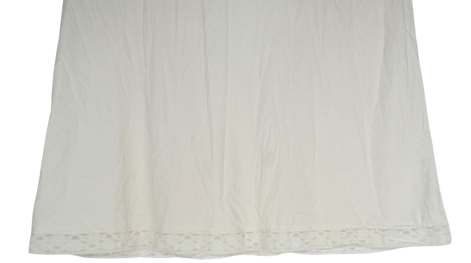 VTG VANITY FAIR White NYLON Floral Lace Trim ADJUSTABLE STRAPS Full Slip Sz 38