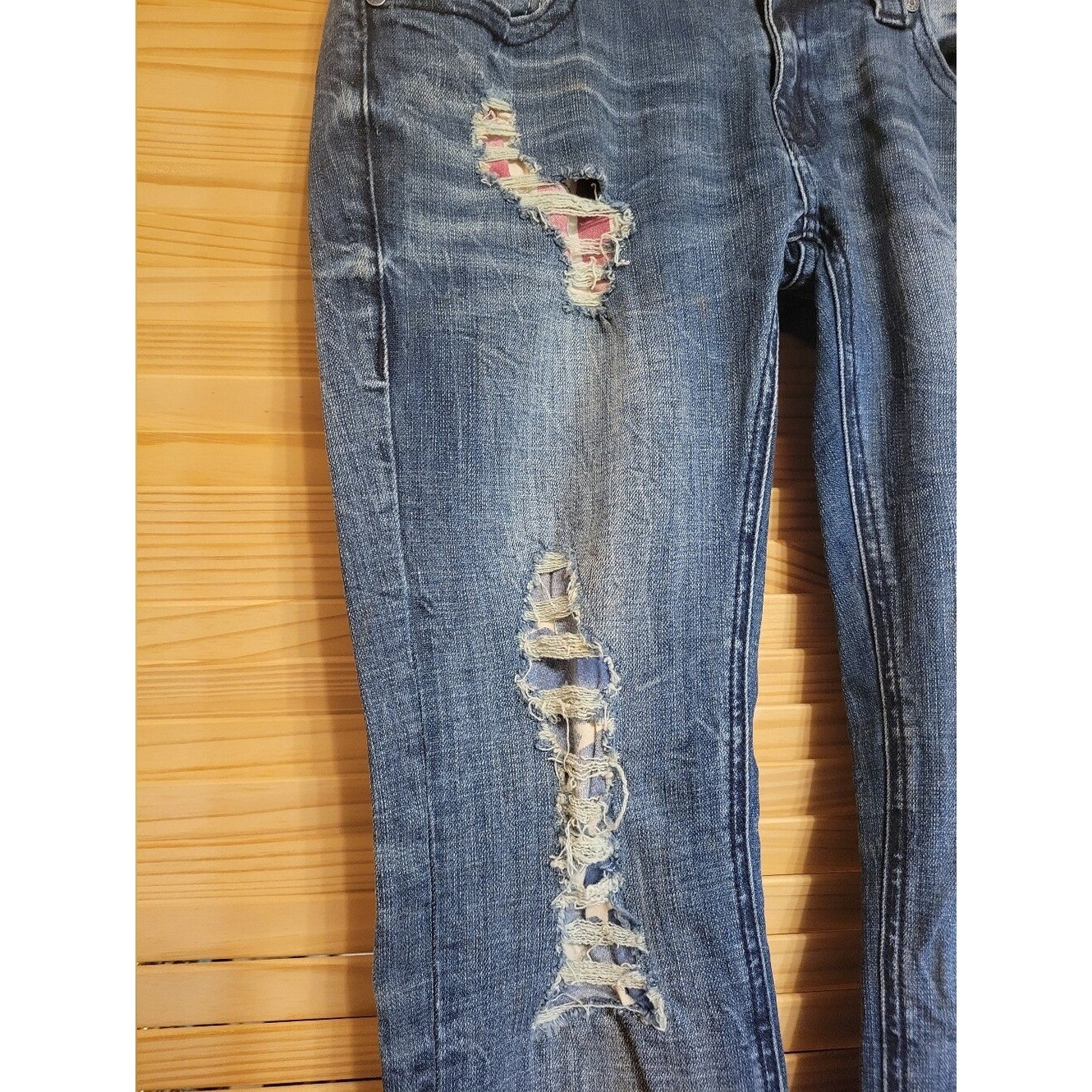 Rock & Roll Cowgirl Blue Denim Jeans American Flag Pattern Women’s 29×32
