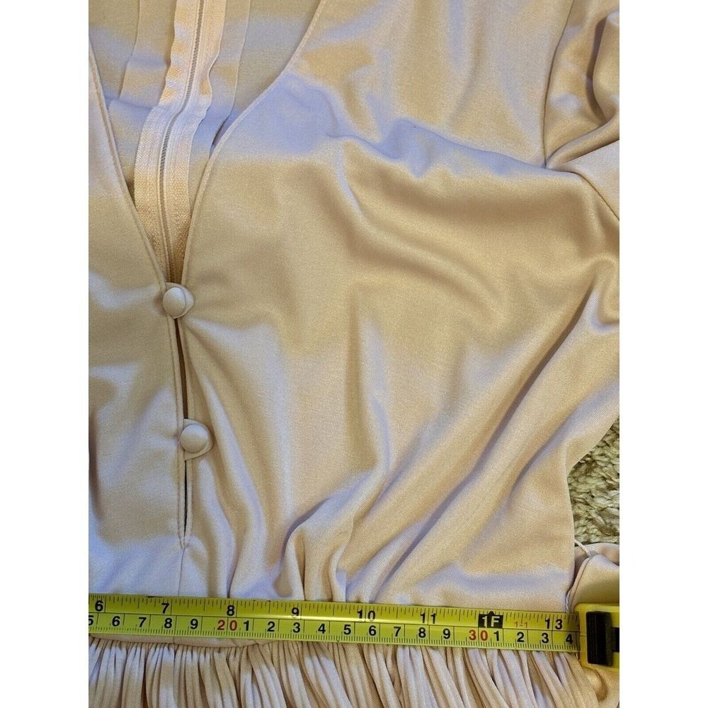 VTG Glam Lilli Diamond Powder Pink Empire Waist Maxi Dress Gown M Flowy Boho