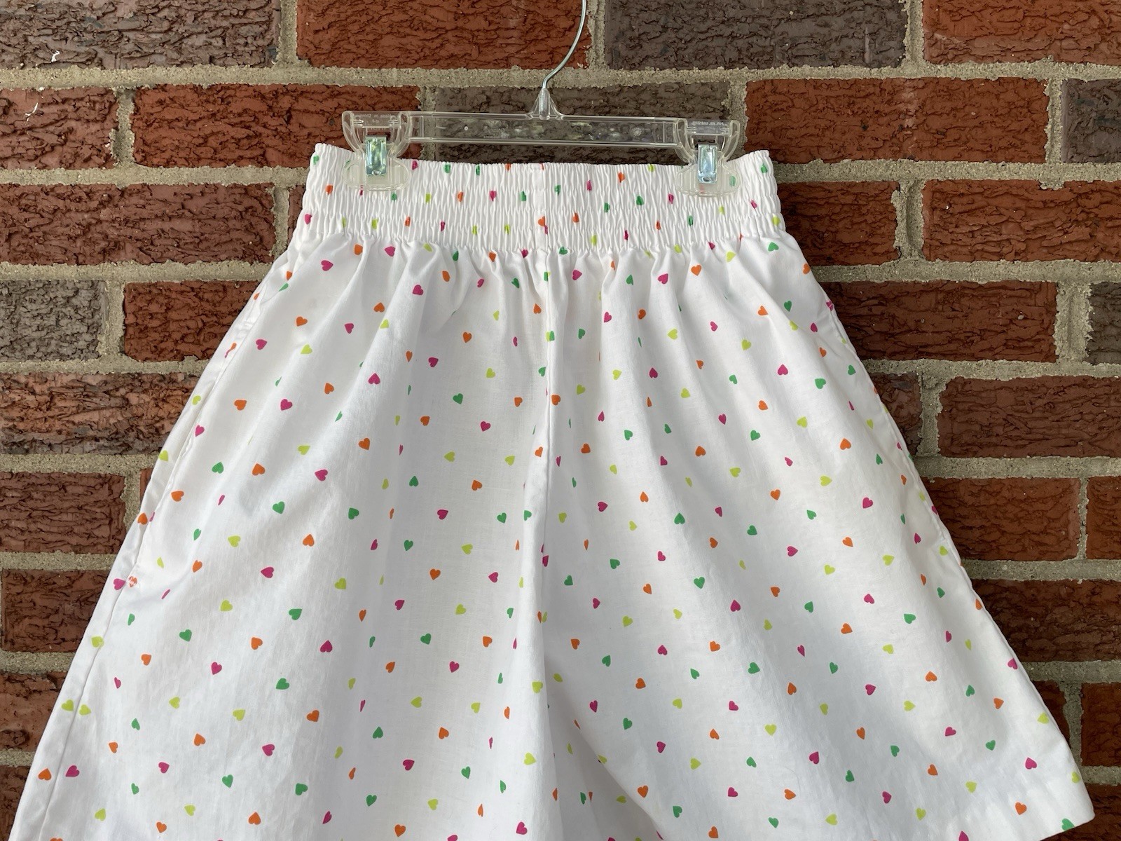 Vintage 1980s Catnip Brand Cotton AOP Hearts Baggy Fit Preppy Mall Rat Shorts
