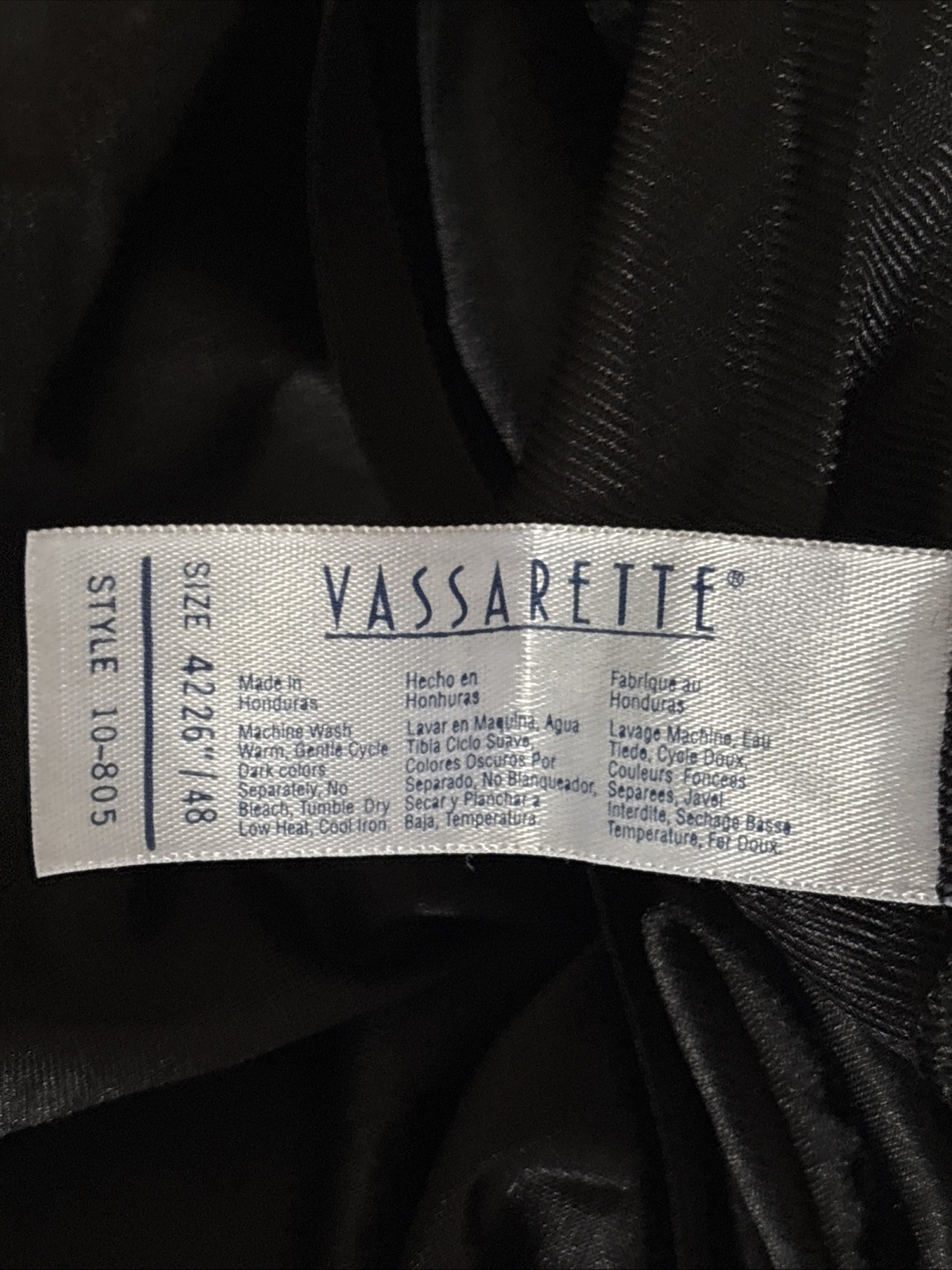 Vassarette Black Full Slip, Lace Trim Dress, Vintage, Lace, Size 42 10-805