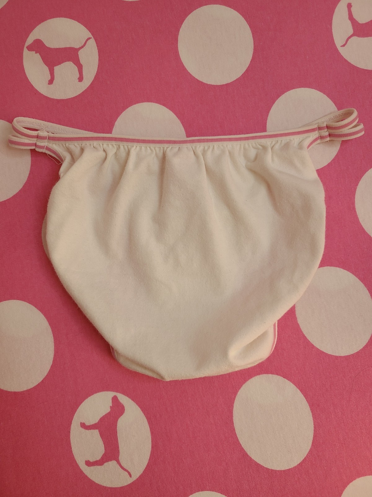 Rare VTG VS PINK Low Rise Cotton Double String Bikini Panty Size Sm