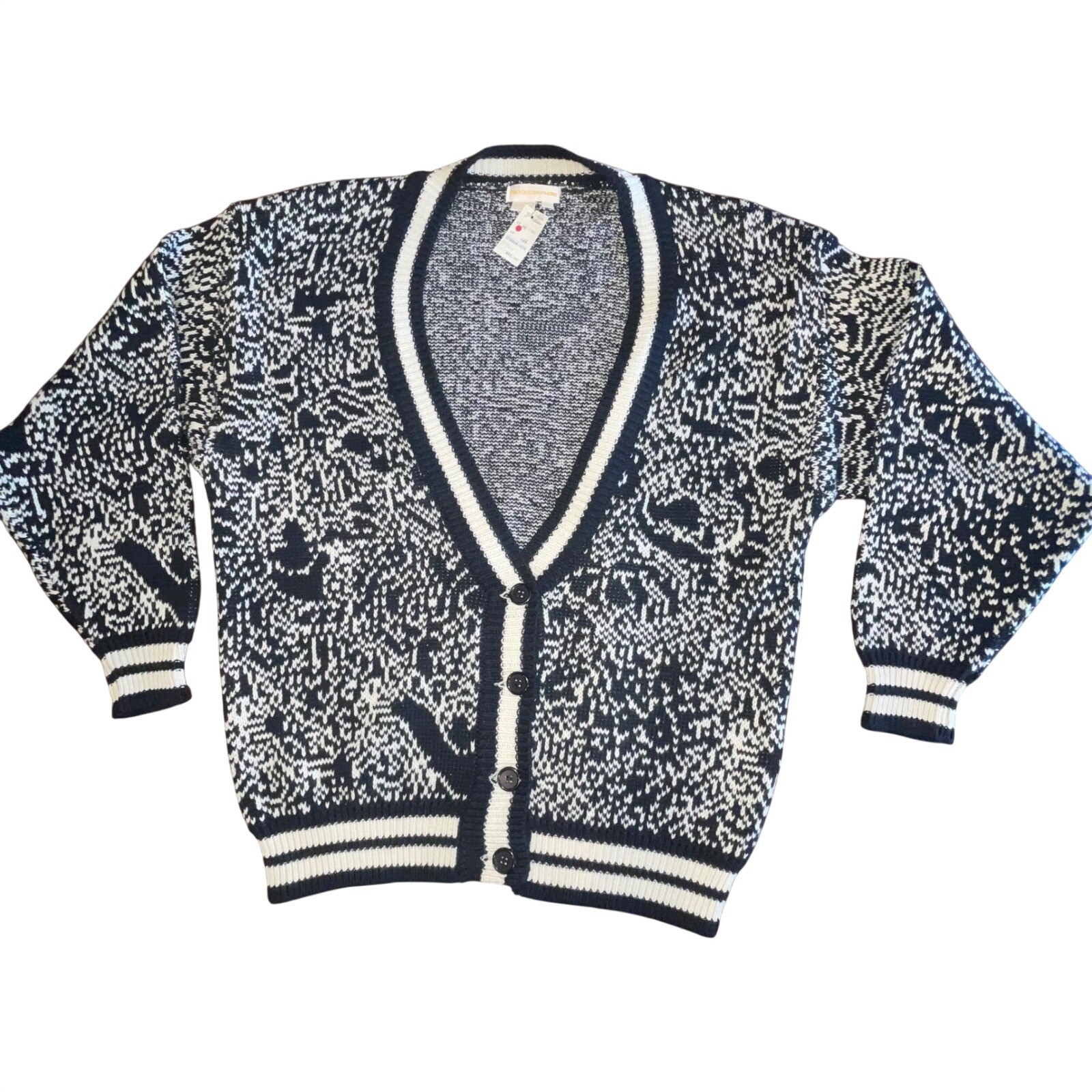 BROOKS BROTHERS vintage cardigan L NWT Cotton Fair Isle Nordic Preppy old money