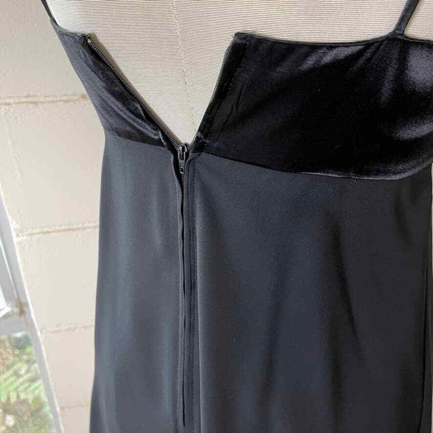 Vintage 90s Black Satin Babydoll Mini Dress Wrap Sleeveless Boulevard De Paris M