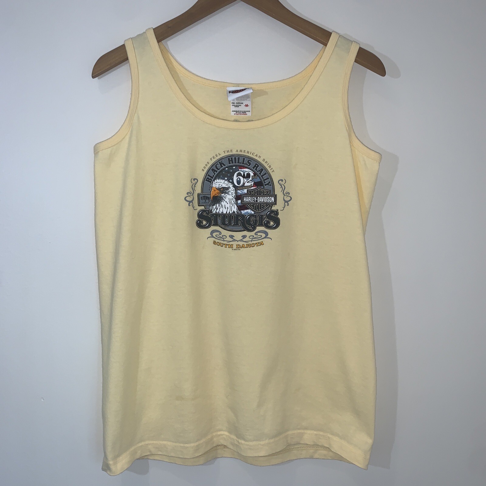 Vintage Harley Davidson Tank Womens Medium 2002 Sturgis Black Hills Rally