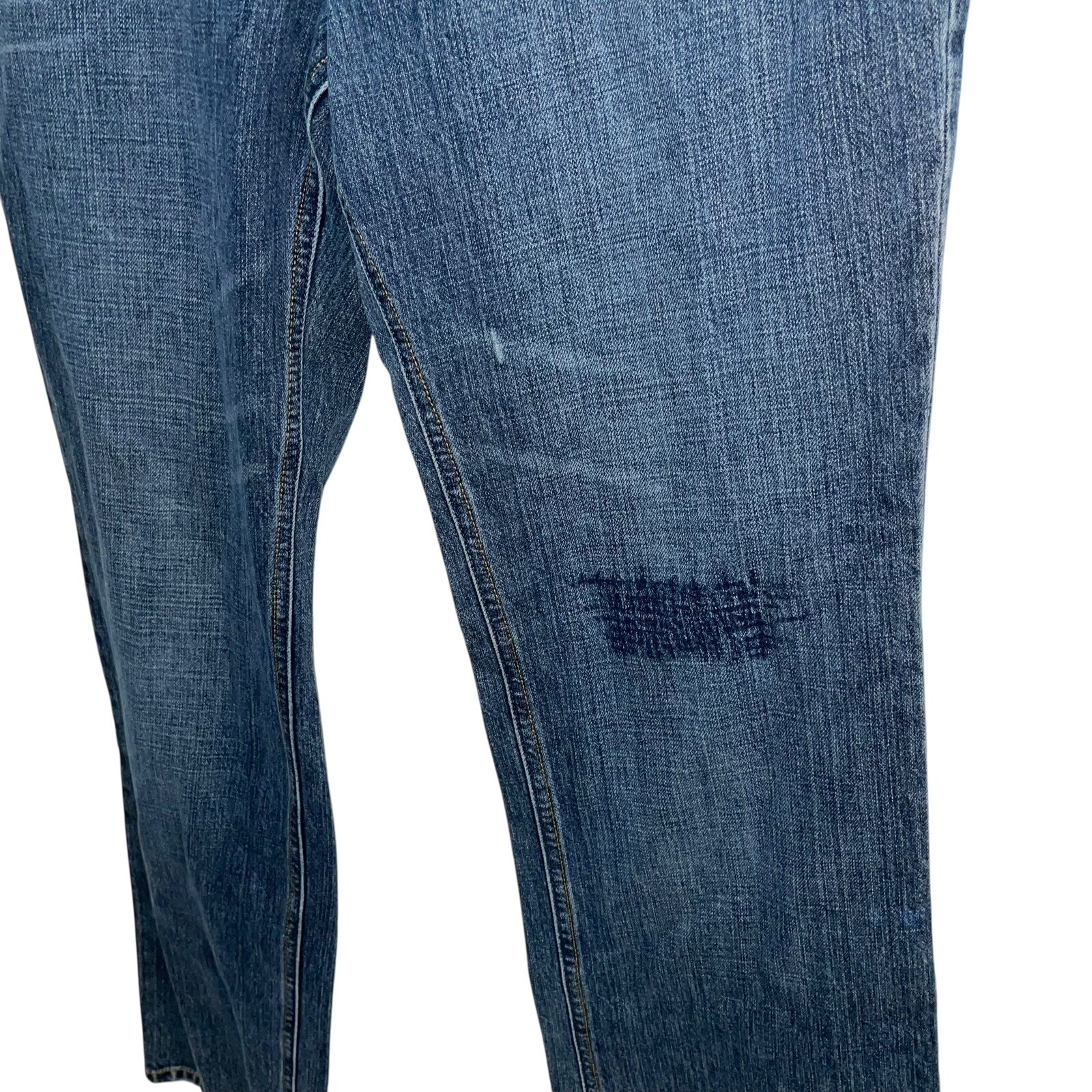 Vintage 2004 Tommy Hilfiger 100% Cotton Straight Leg Distressed Denim Size 12