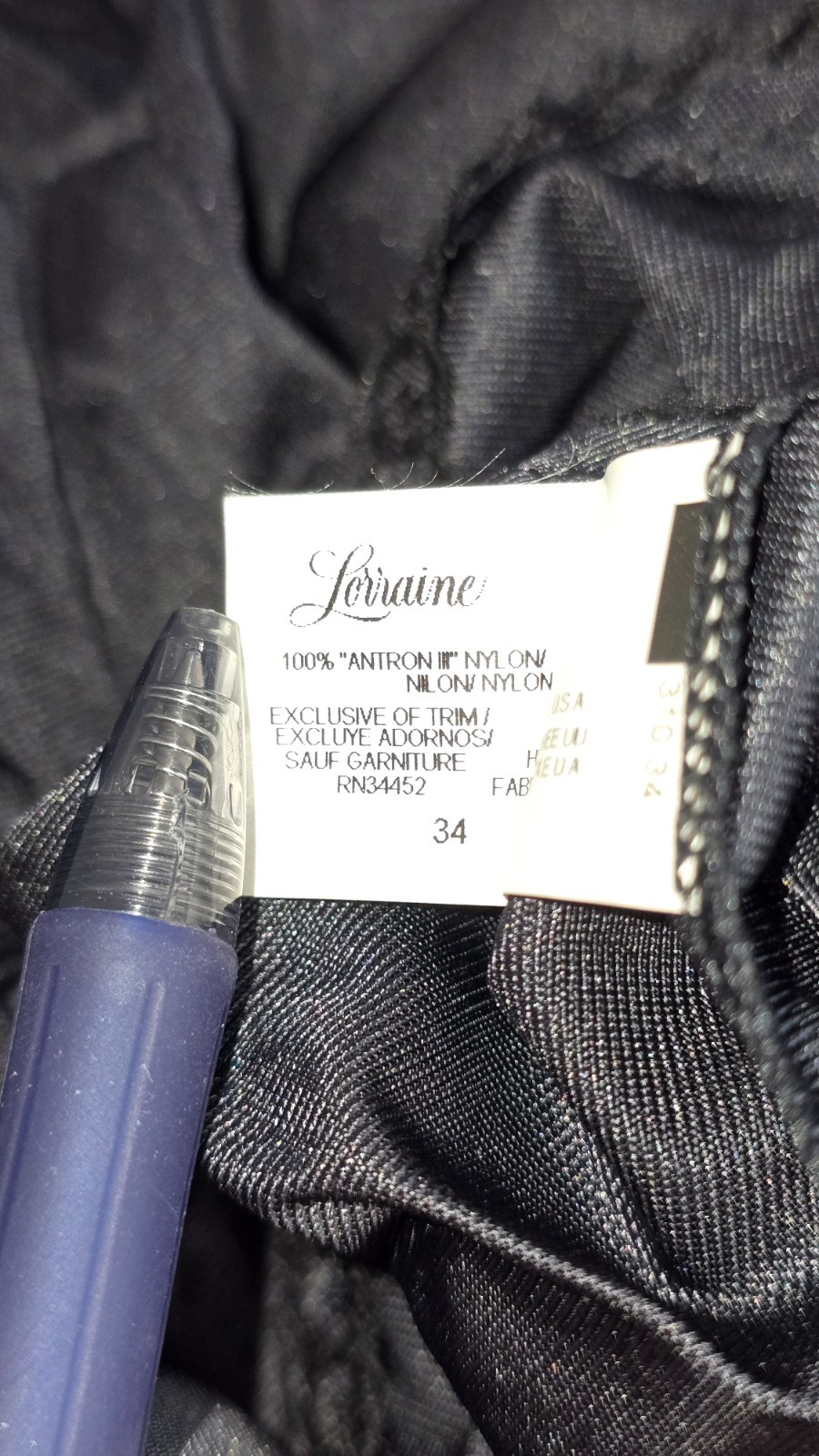 Vintage Lorraine Black Nylon Camisole Shoulder Pads Sz M 34 Chest 1980’s