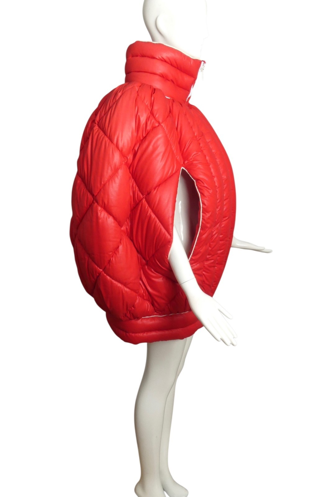 PIERRE CARDIN (HAUTE COUTURE)- 1980s Red Rounded Puffer Coat, Size 6