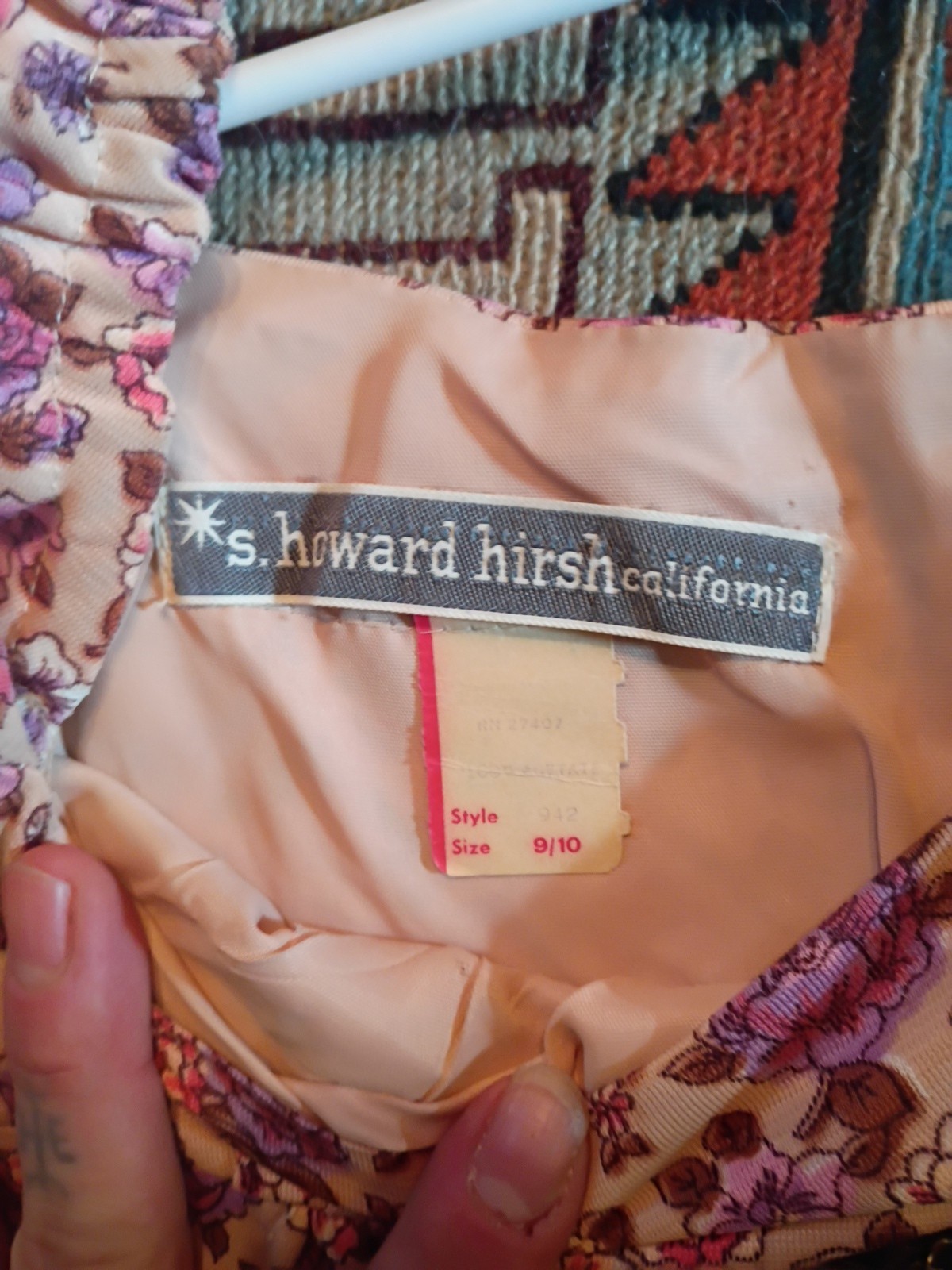 VTG S. Howard Hirsch Floral Prairie Maxi Dress 60’s Small