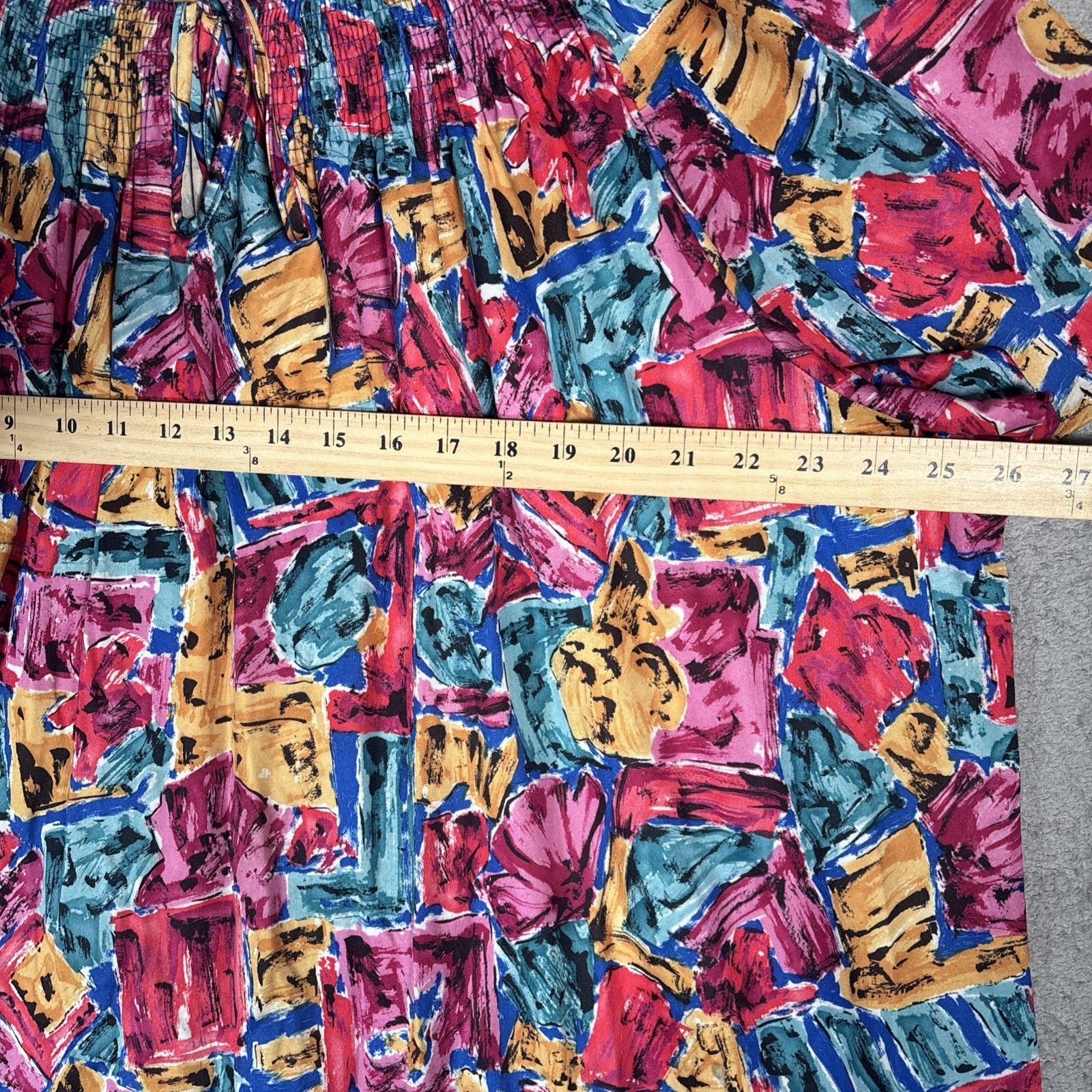 Just For Women Vintage 3X Muu Muu House Dress Pink Blue Abstract Floral USA