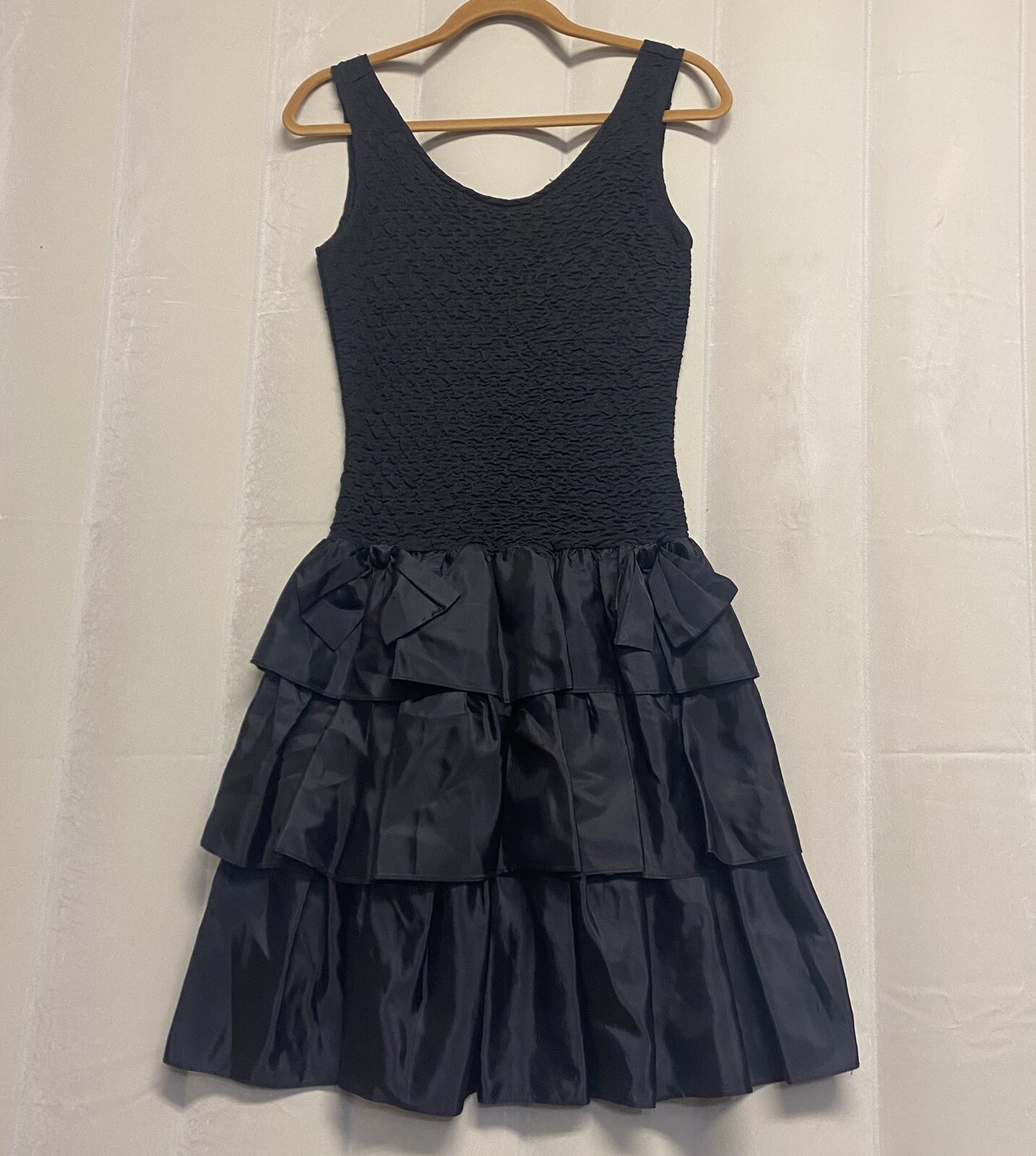 Vintage Wild Dress Women’s Dress Medium Fit Flare Tiered Bows Dirty Dancing 60s