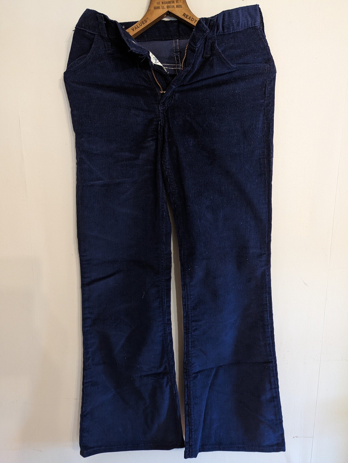 Maverick Corduroy Pants Blue Vintage 1970s Bell Bottom 27×30
