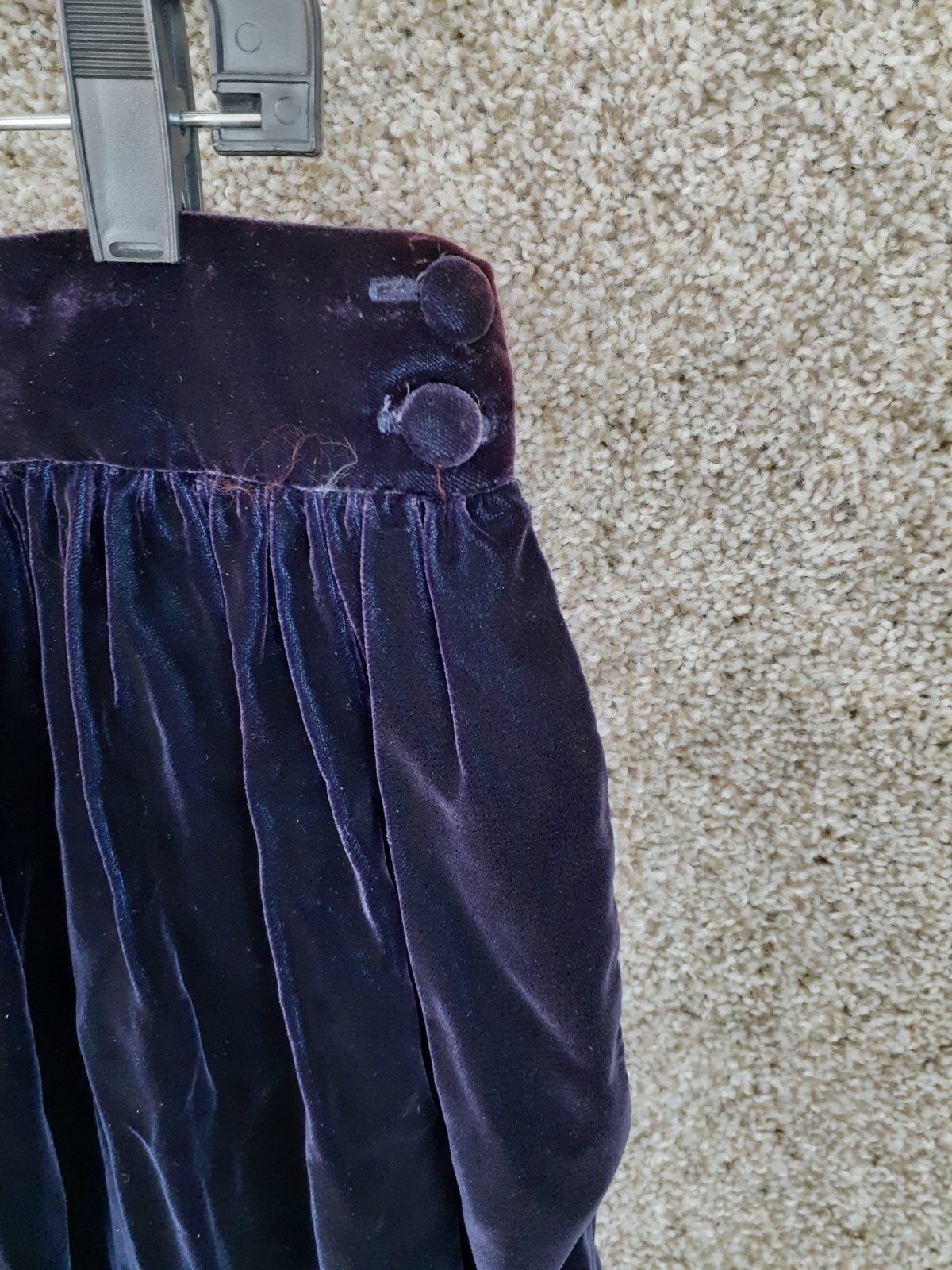 Vtg Carroll Reed Skirt Women’s 16 Plum Purple Velvet Pleated Midi Full NWT Retro