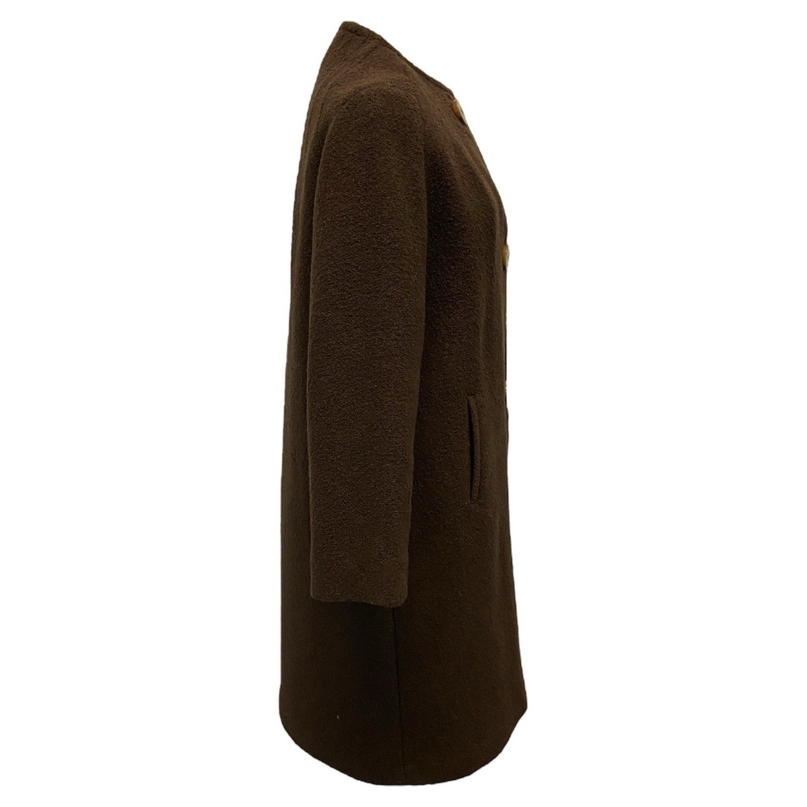 VTG 50s Topaz Steven’s Hockanum Chocolate Brown Wool Bouclé Coat Women’s Sz M