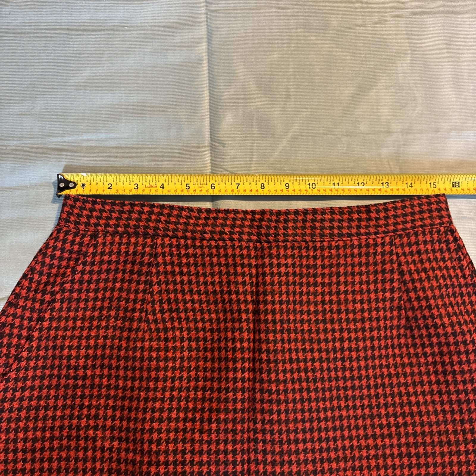 Vintage Brooks Brothers Red Houndstooth Wool Skirt