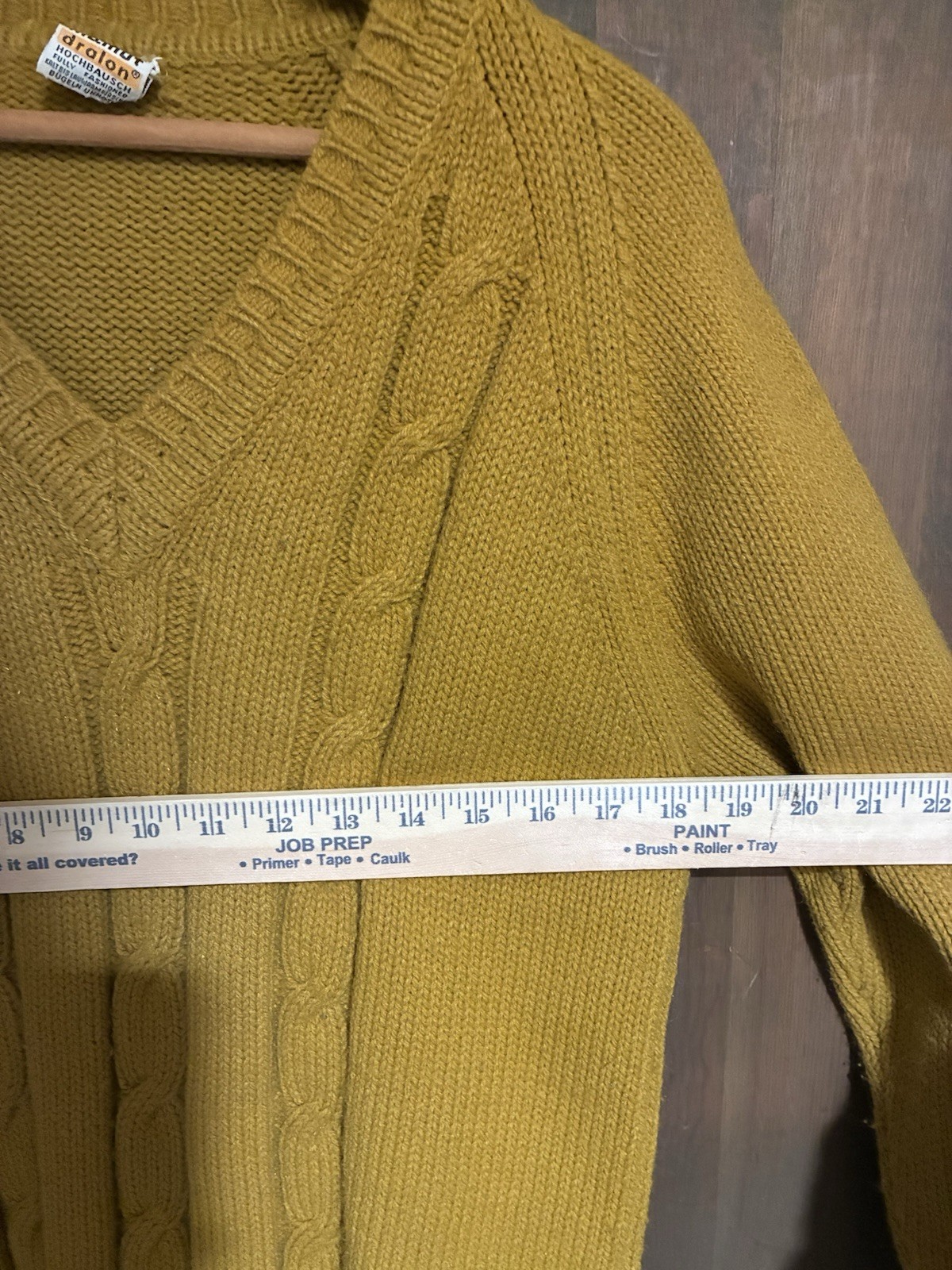 Vintage 1960’s Mustard Yellow Mamut Dralon Wool Sweater German Brand V-Neck