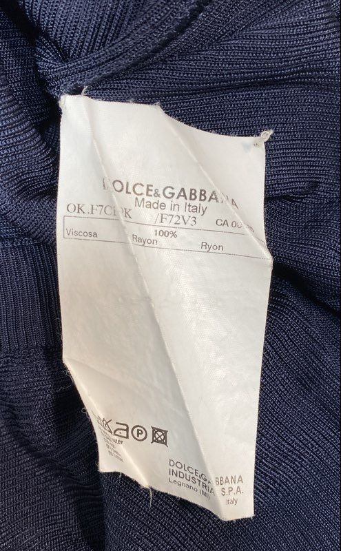 Vintage Y2K Dolce & Gabbana Women’s Navy Blue Ribbed Rayon Cardigan IT 40 Small