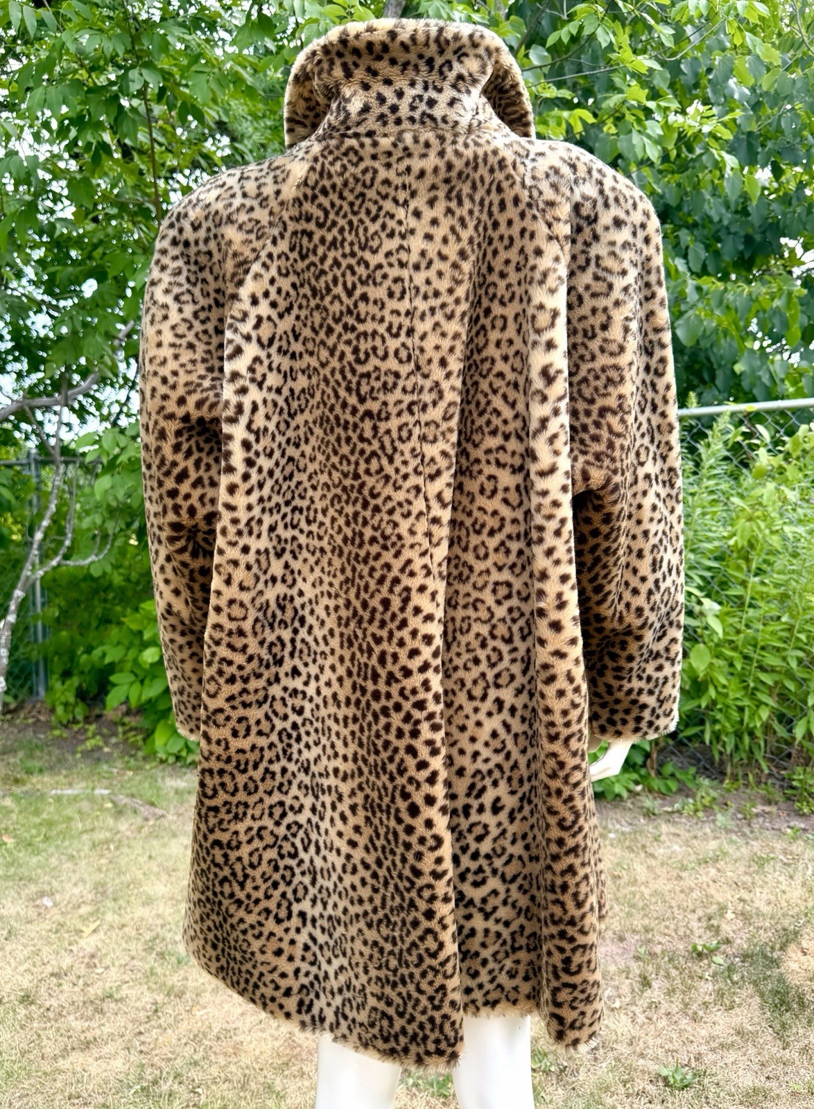 Vintage FAUX LEOPARD FUR Coat Teddy Bear Jacket 1980s 1990s M Donnybrook Short