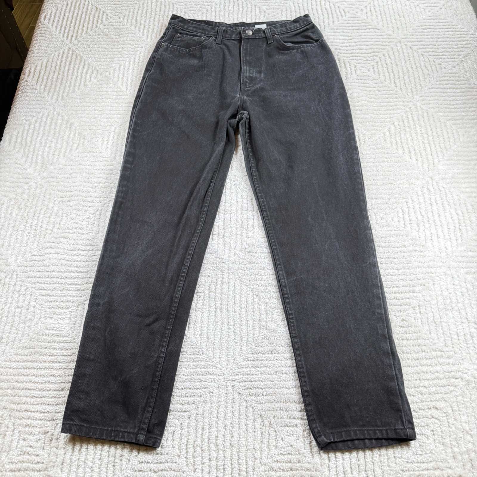 Vintage Jordache Tapered Leg Mom Jeans Womens 15/16 Black High Rise 90s Grunge