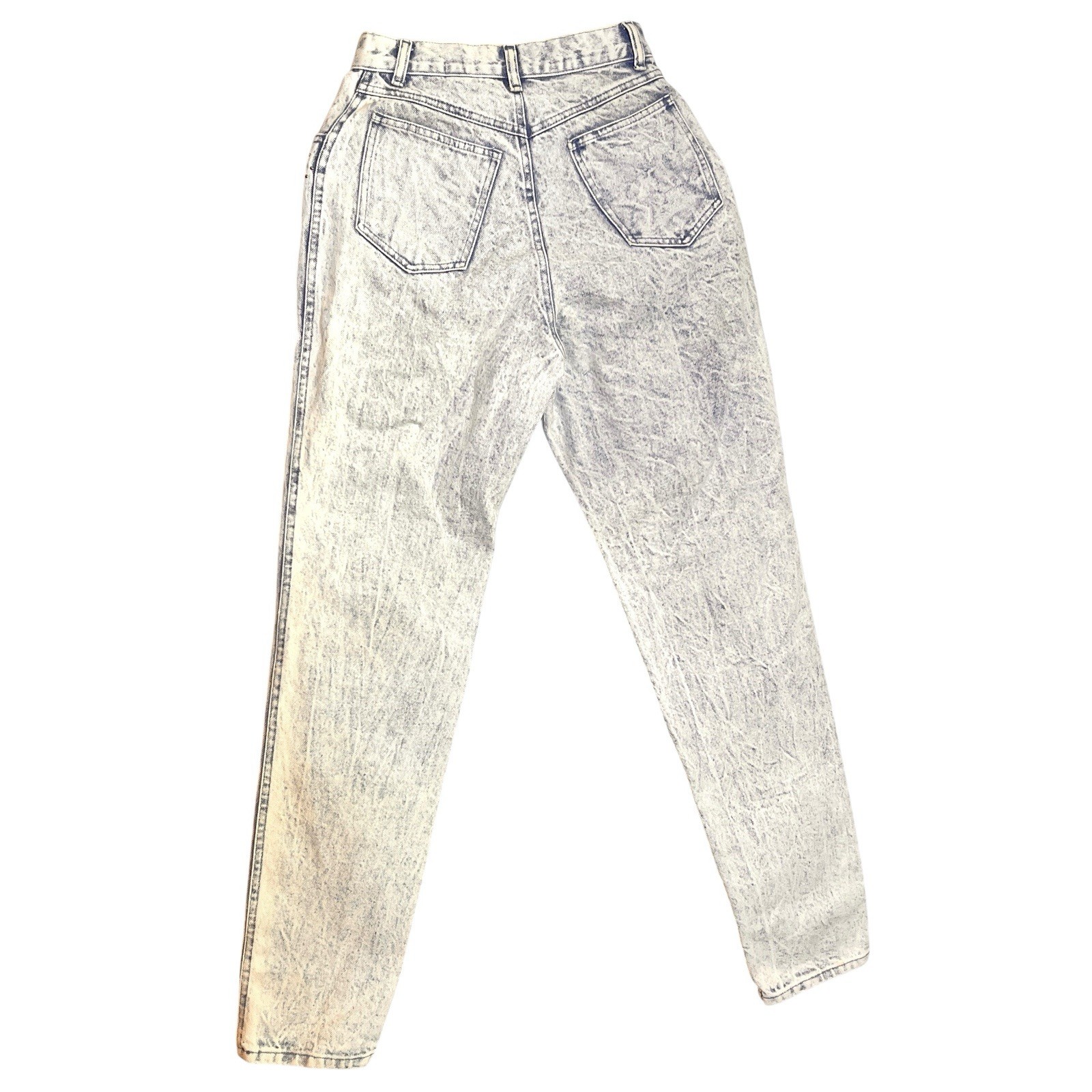 Vintage 80s Lorraine Wardy Acid Wash Studded Tapered Mom Jeans USA XS Denim