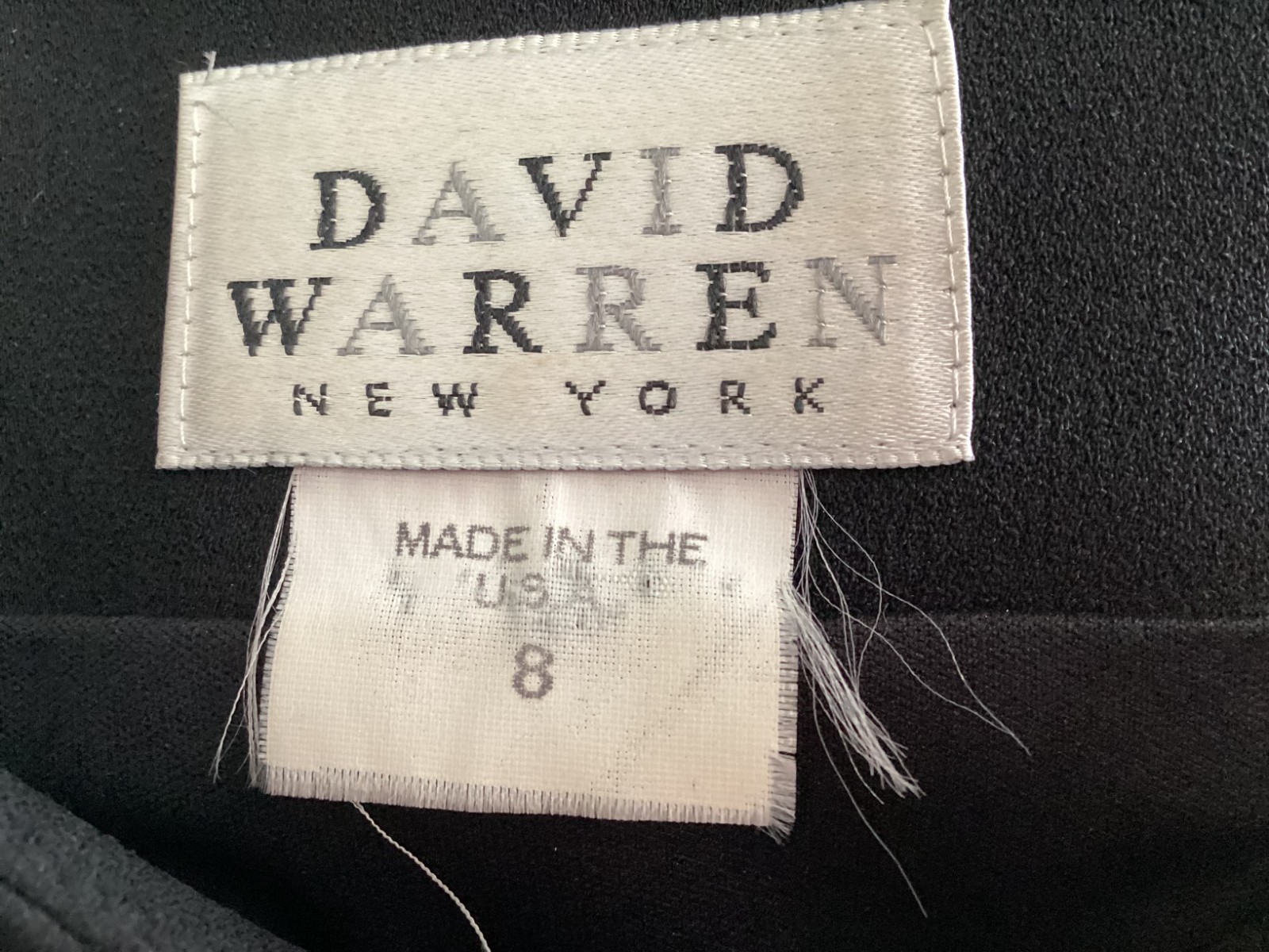 VTG David Warren black 8 sheath dress back zipper square neck line short sleeve