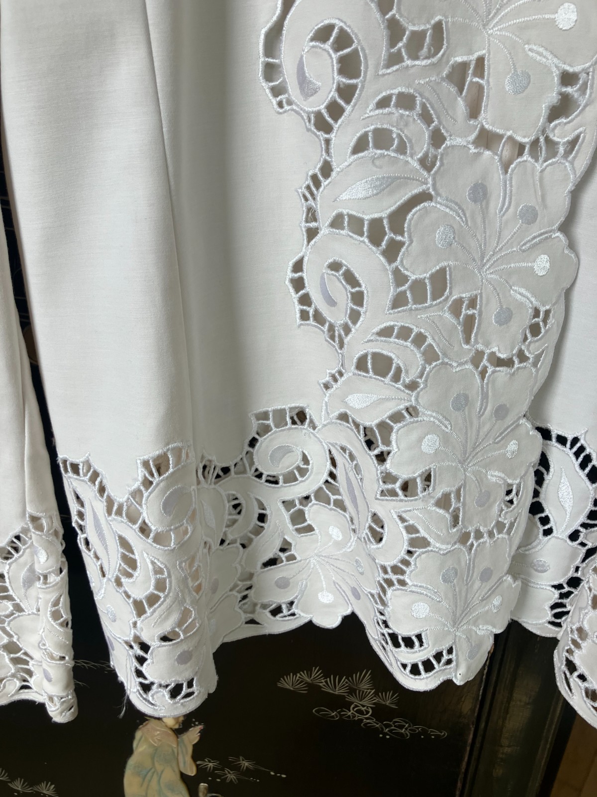 LINDA ALLERD ELLEN TRACY VINTAGE LACE TRIMMED JACKET BEAUTIFUL DETAILS