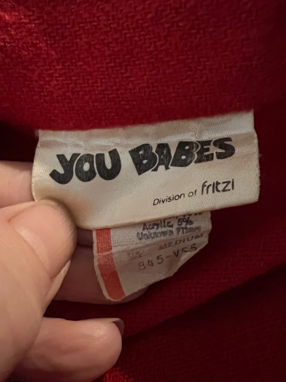 Red Vintage Women’s Jacket Medium You Babes by Fritzi Wool Blend Pleaded Shoulde