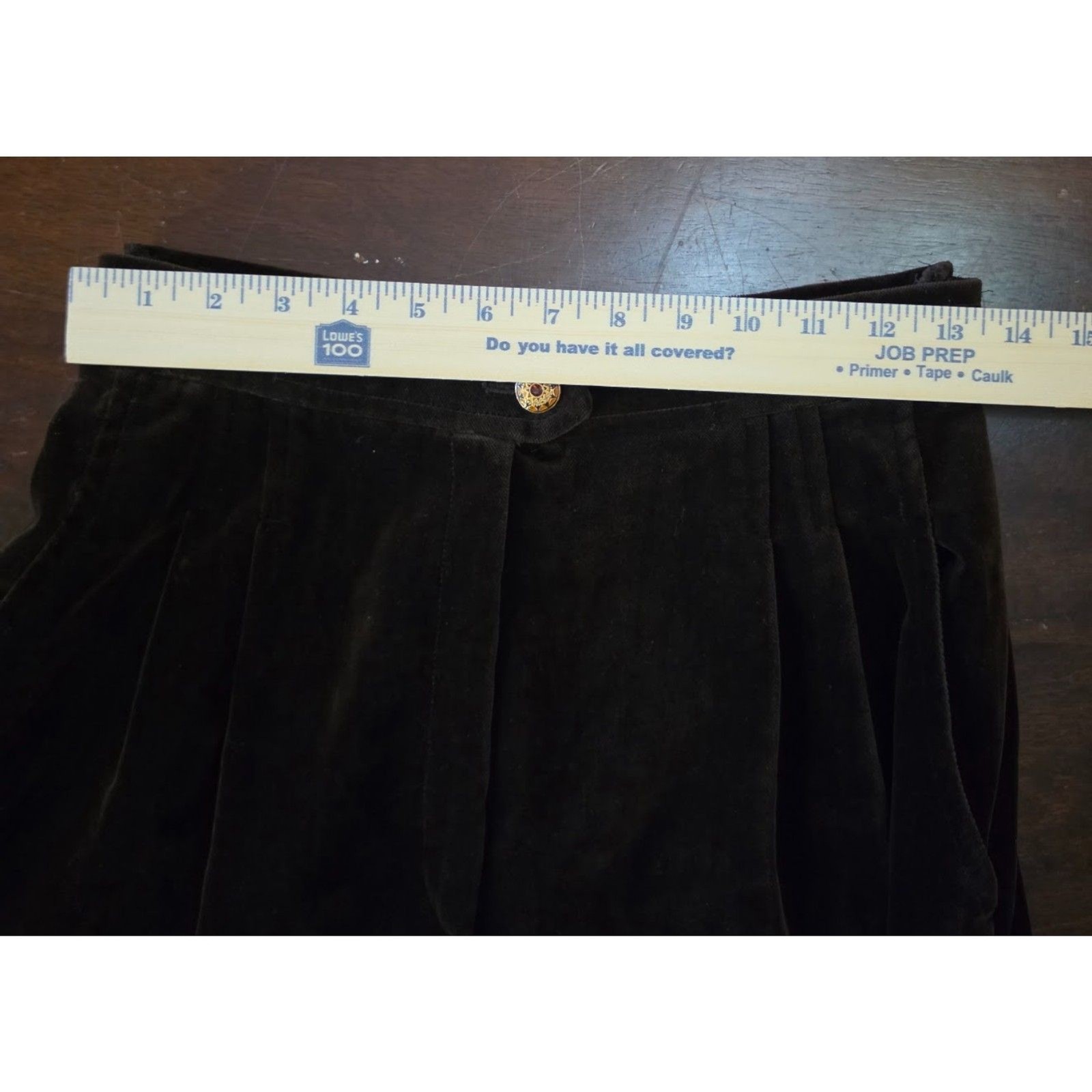 Vintage Christian Lacroix Paris chocolate velvet pleated pants– SEE Photos Flaw