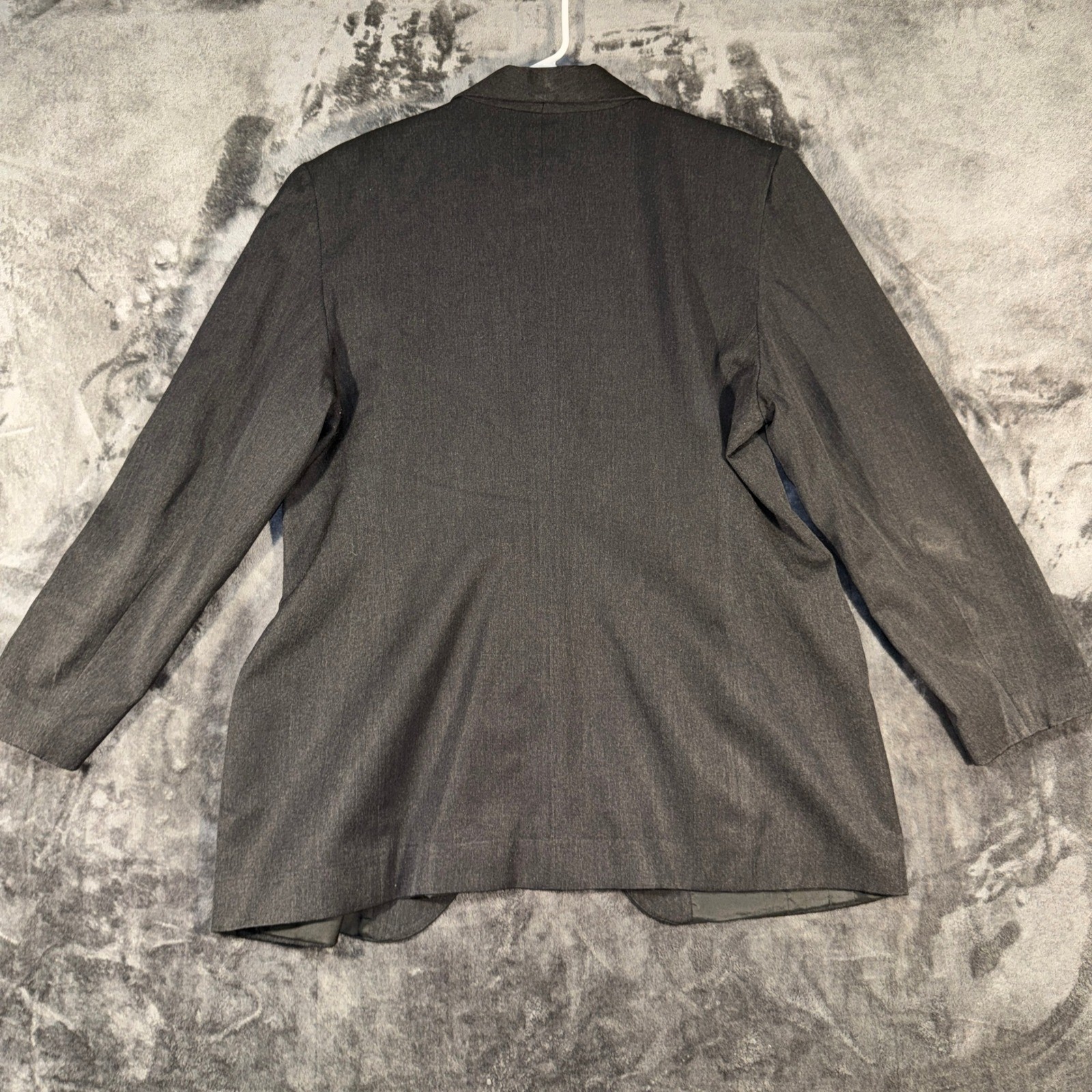 David N Vintage Charcoal Gray Blazer Single Button Lined Jacket Size 18 836525