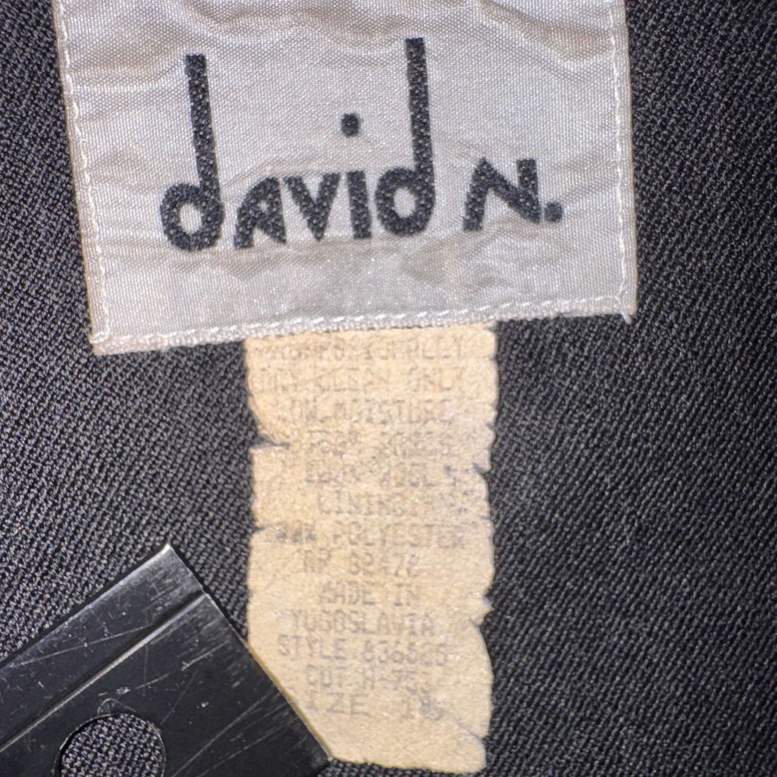 David N Vintage Charcoal Gray Blazer Single Button Lined Jacket Size 18 836525