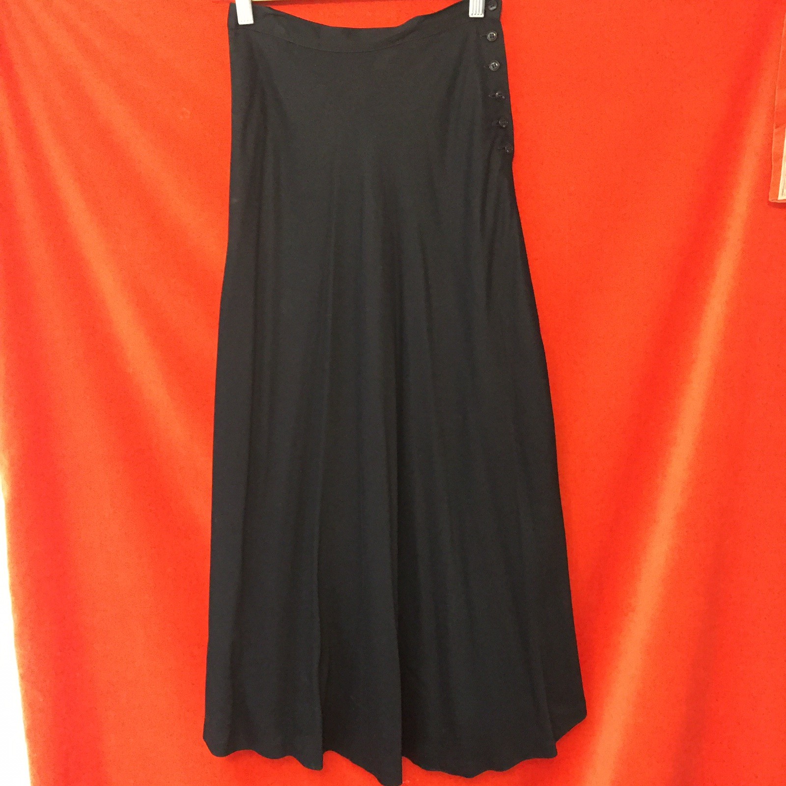 agnes b. vintage 90s maxi skirt 36 flounce side button y2k french downtown