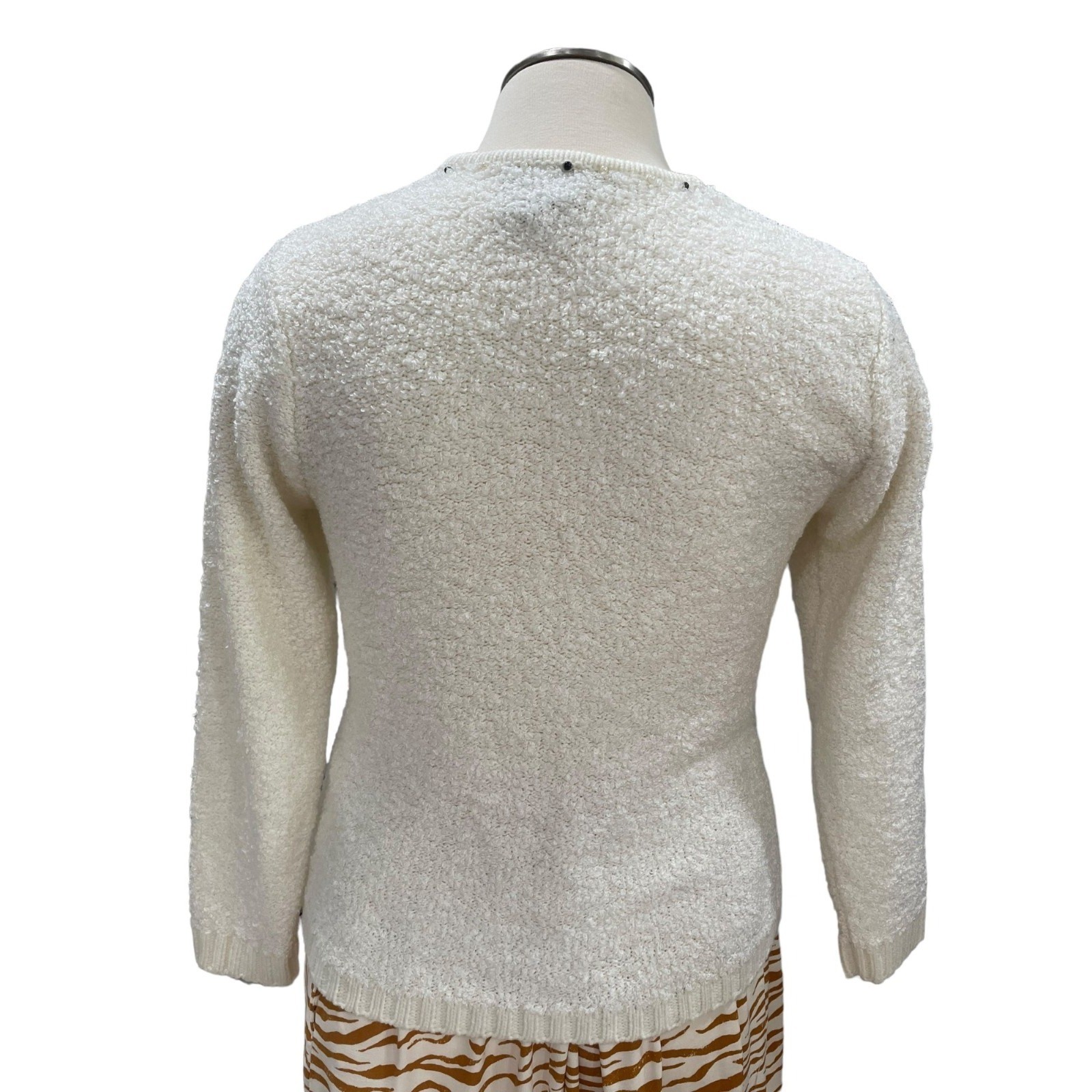 Vtg Rochelle California Womens L Boucle Knit Cardigan Retro Classic Grannycore