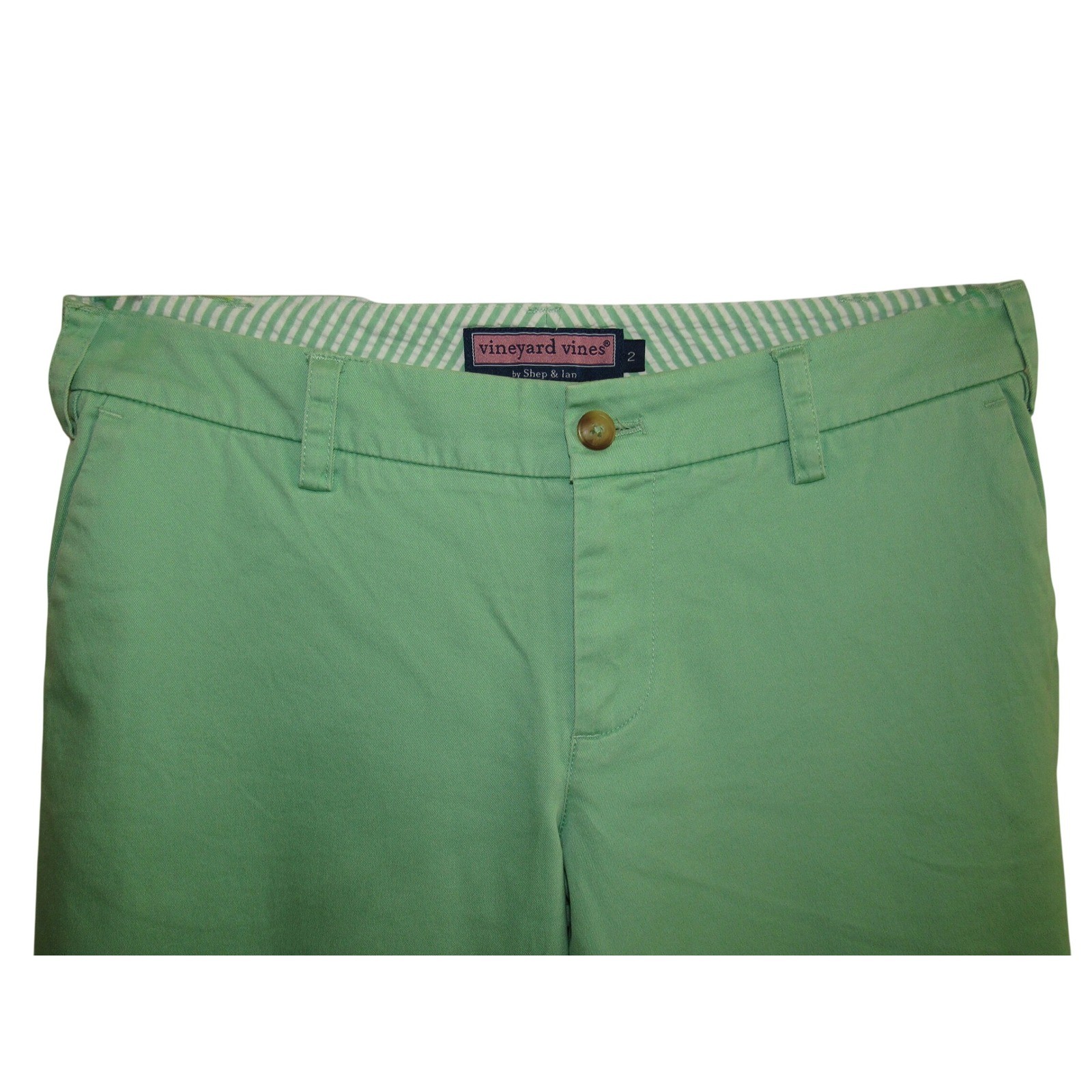 Vineyard Vines Womens 2 Mint Green Wide Leg Crop Pants Stretch Cotton Chinos