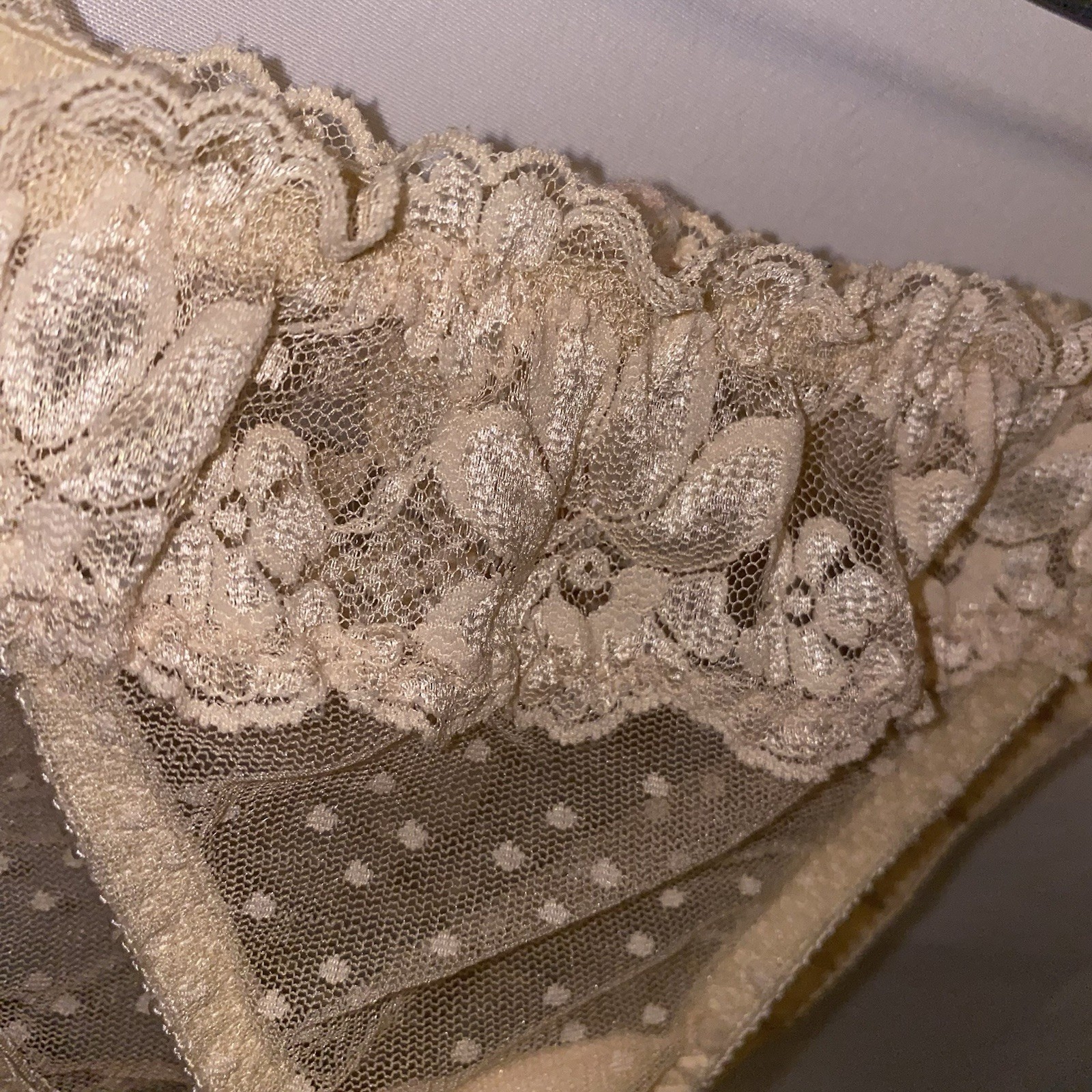 VINTAGE Dolores for Poirette Beige Lace Panties 80s XS