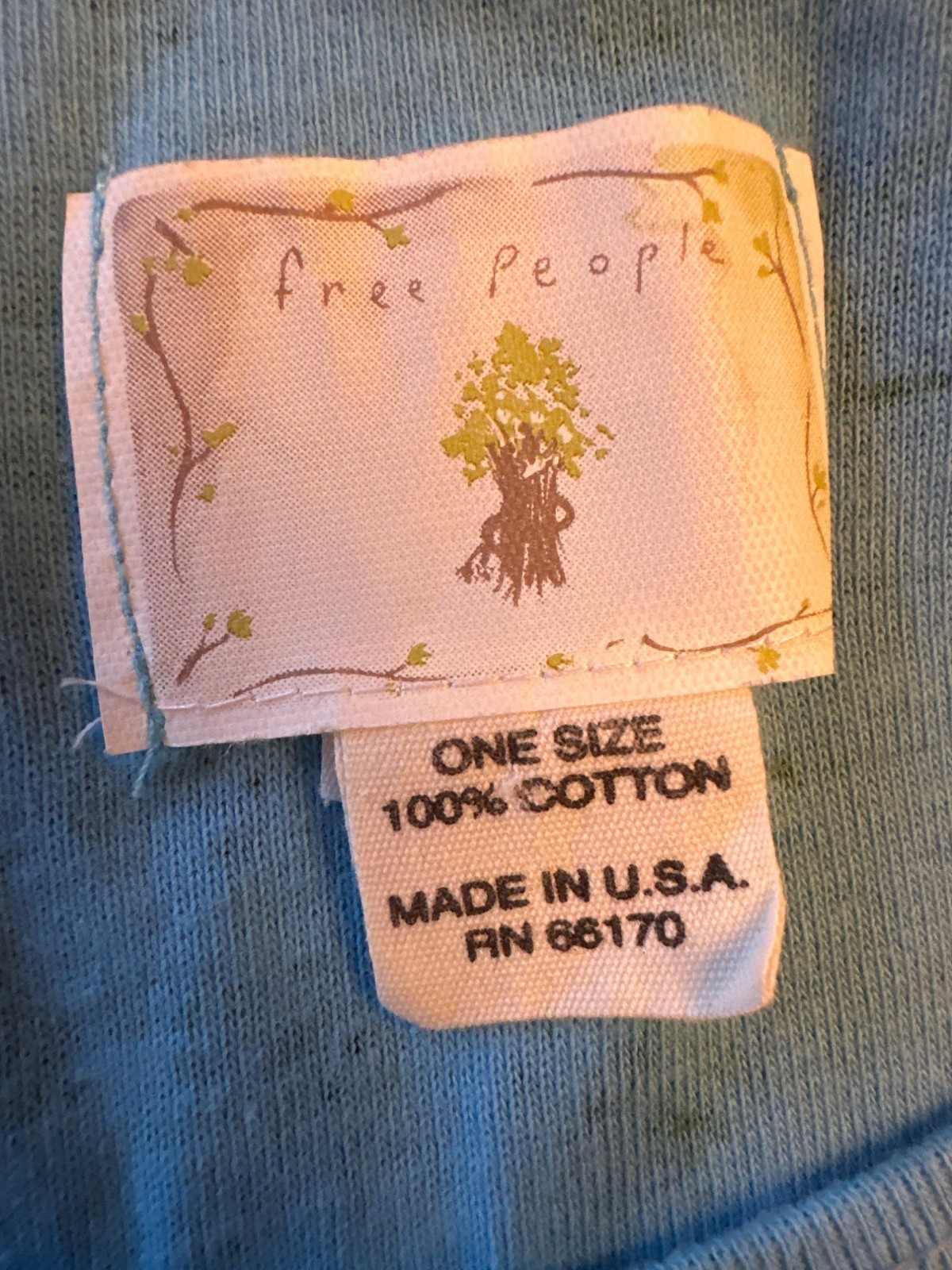 Vintage 80s Free People Floral Print Cotton Baby T Shirt One Size Made in USA