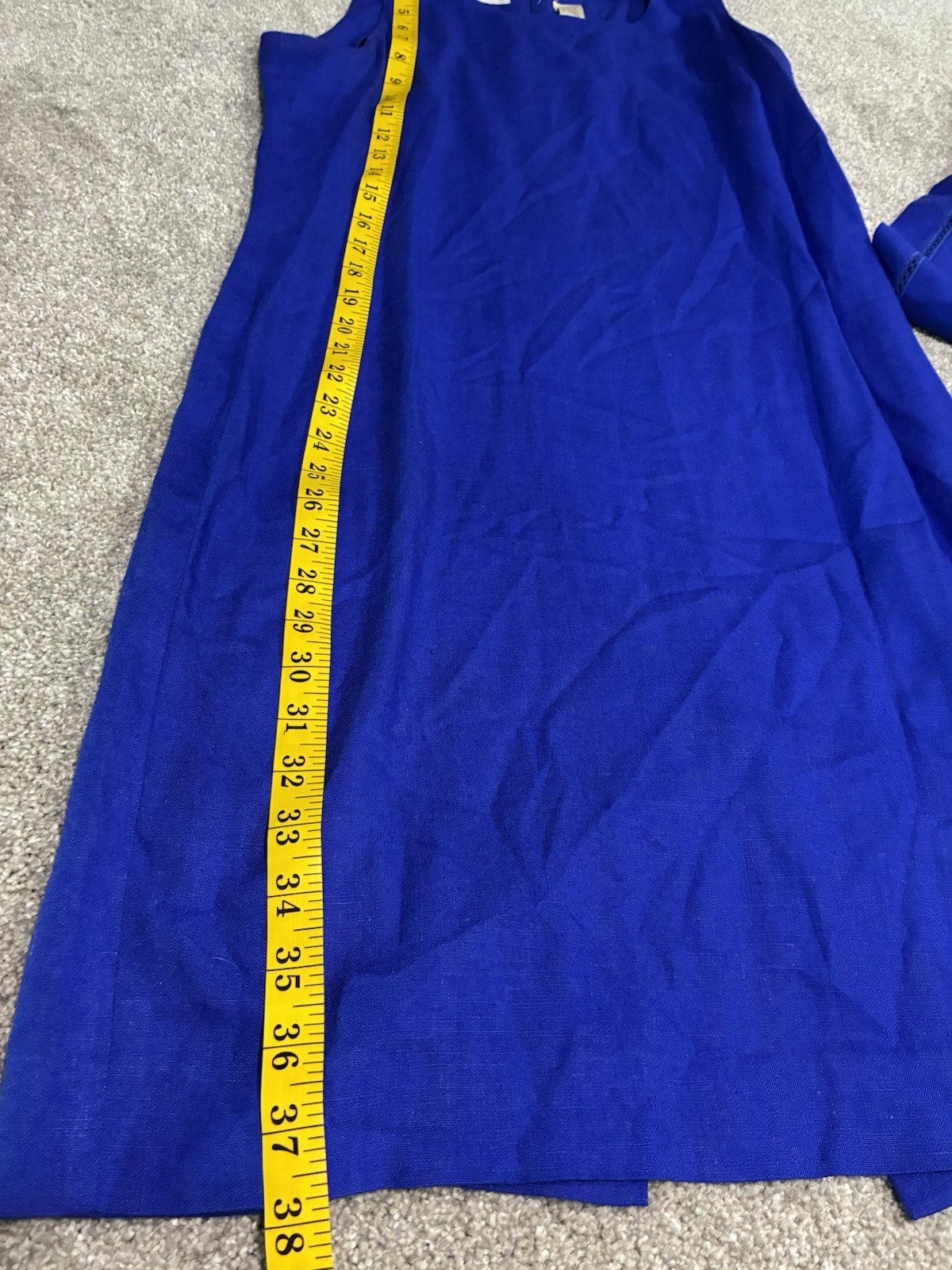 Vintage Chaus Electric Blue Linen Blend Sheath Dress Bolero Set Size 8 Made USA