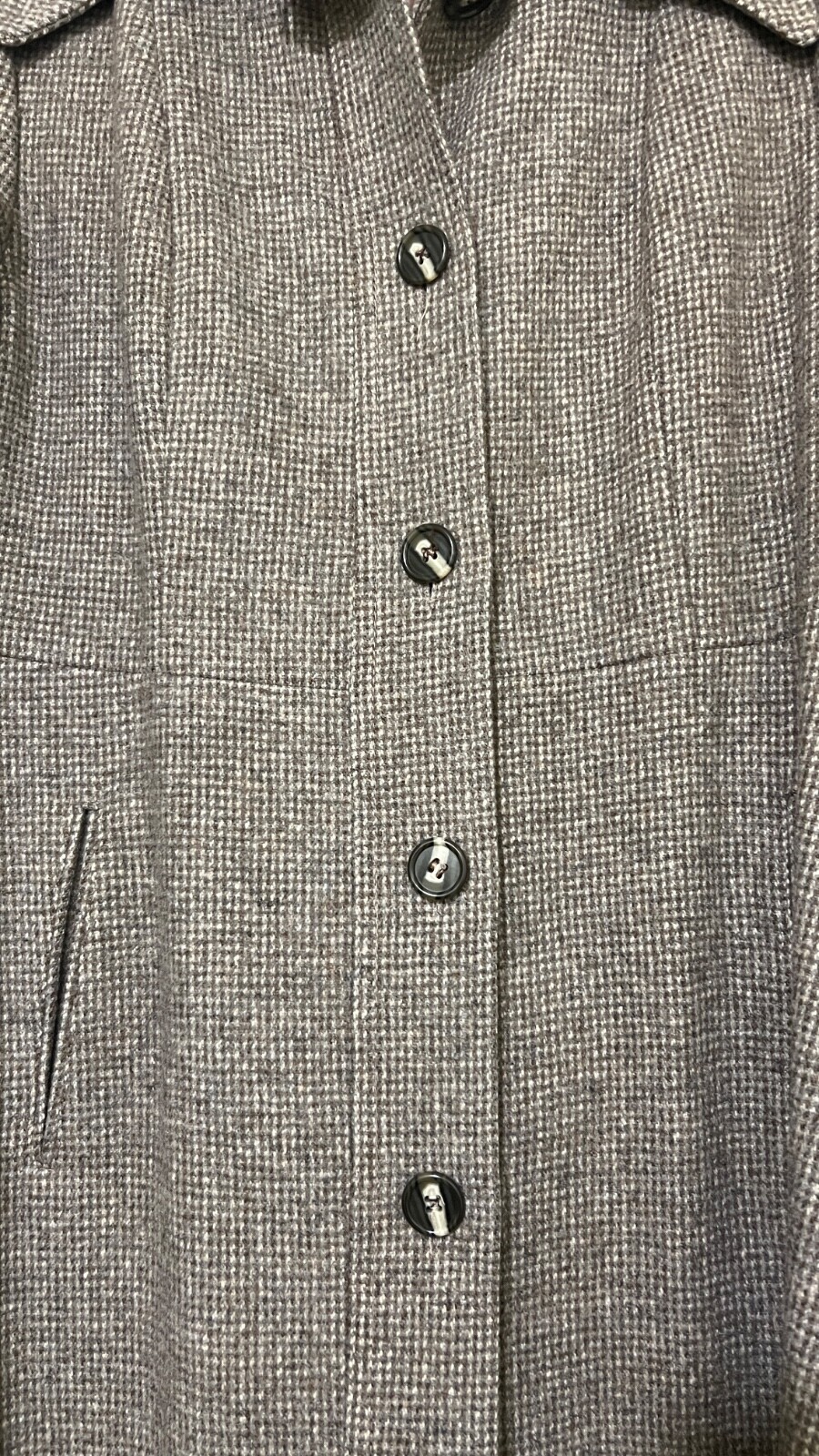 International Ladies Garment Workers Union Womens S Tweed Check Peacoat ILGWU