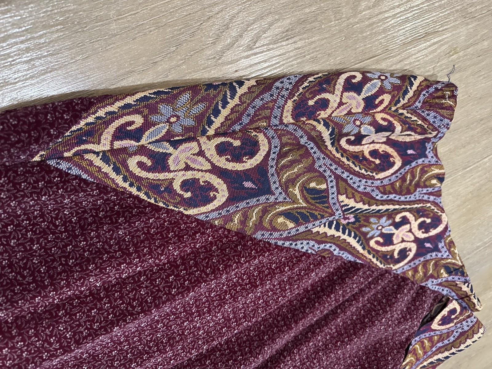 VTG 1970s Chessa Davis Maxi Skirt Tapestry Lace Velvet Boho L