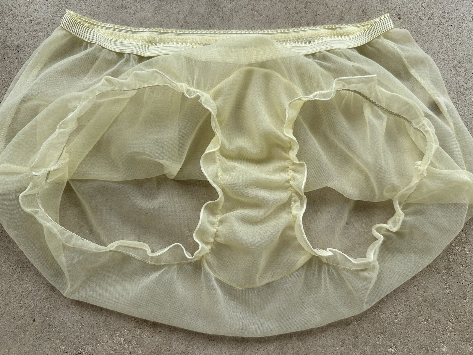 1960s Babydoll Set Evette Runproof Sheer Mushroom Gusset Panty 2 Tone Ruffle VTG