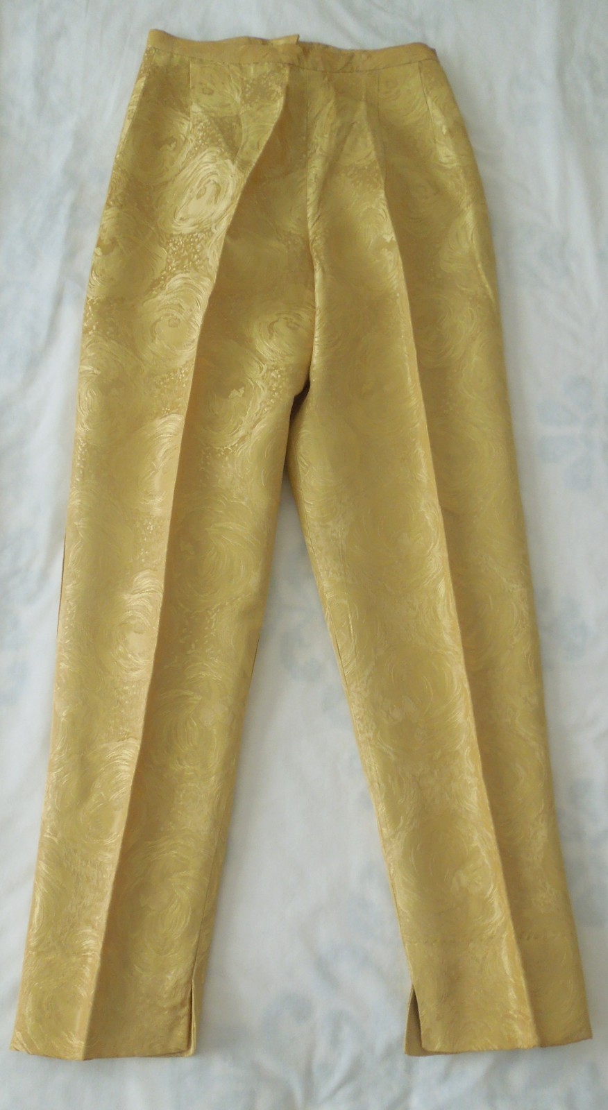 Vtg 60s KUKULUS Originals Gold Rose Jacquard Long Jacket & Pants ~ Sz 10 ~ NWT