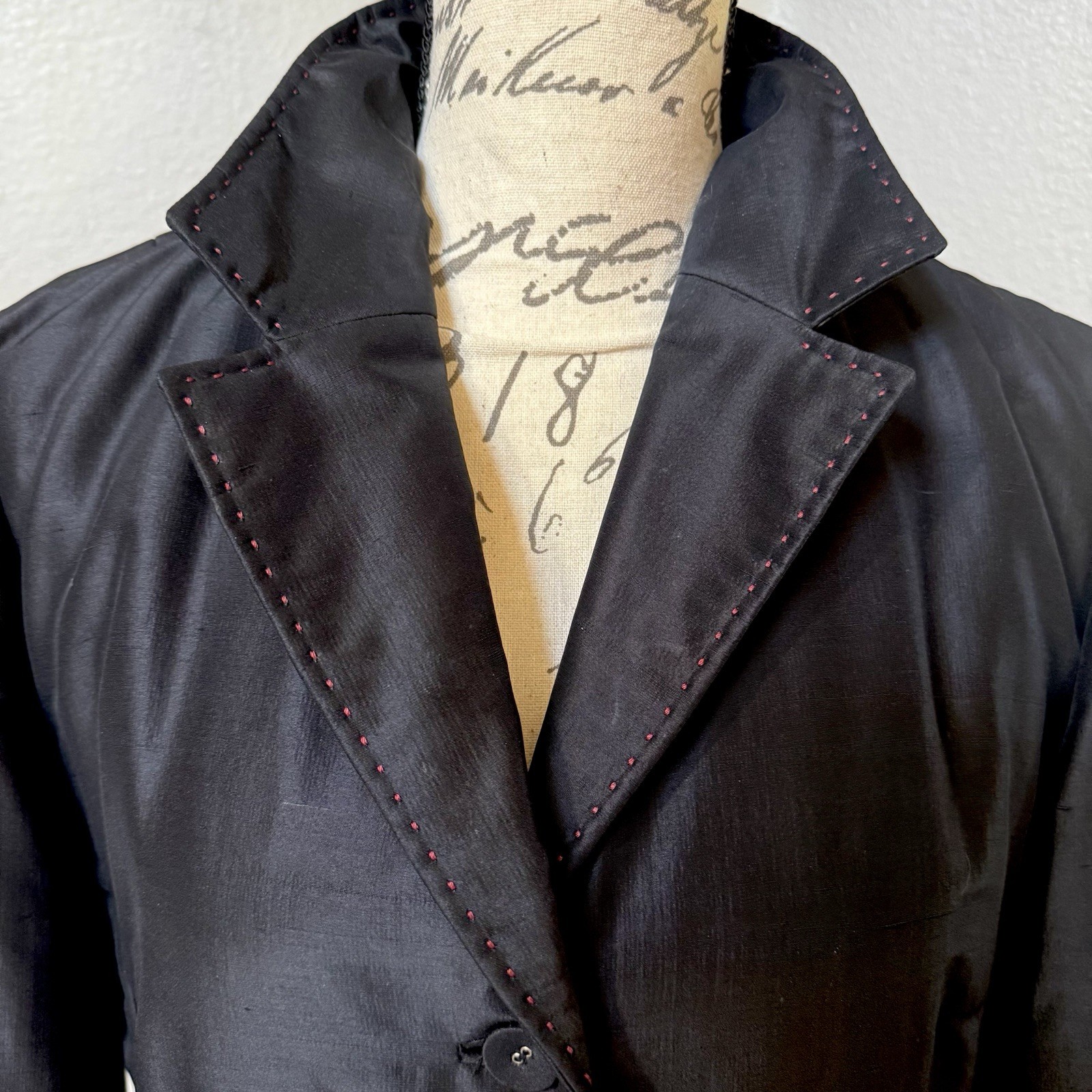 Vintage Korean Sul Yun Hyoung Designer Black Blazer Floral Embroidered Jacket