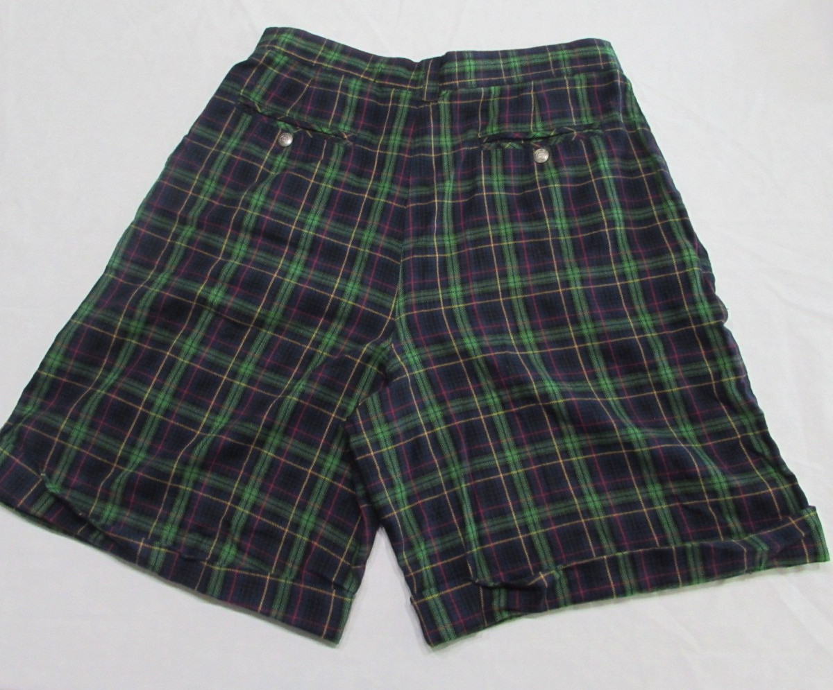 Chaus Sport Tartan Plaid High Waist Shorts Women’s Size 14 Petite Vintage 90’s