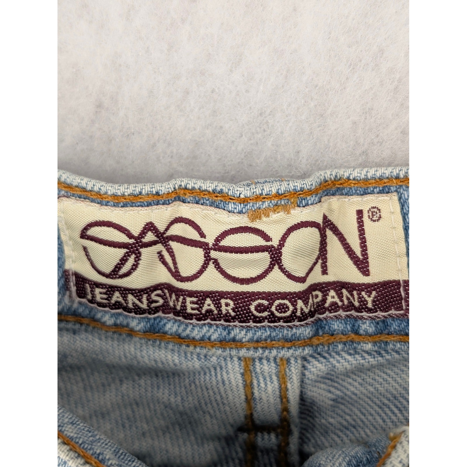 Sasson Vintage High Waisted Denim Shorts 13/14 Light Blue Button Fly 90s Retro