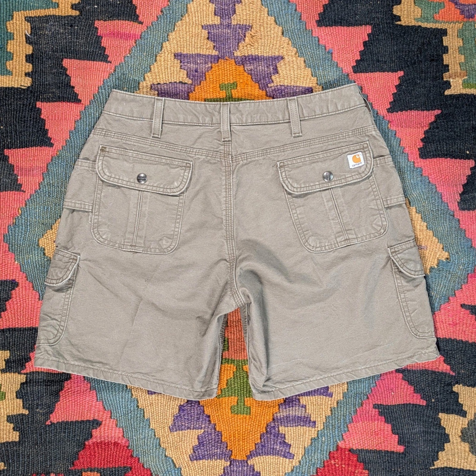 Vintage Carhartt Cargo Shorts Tan Khaki Workwear Utility 32 Waist
