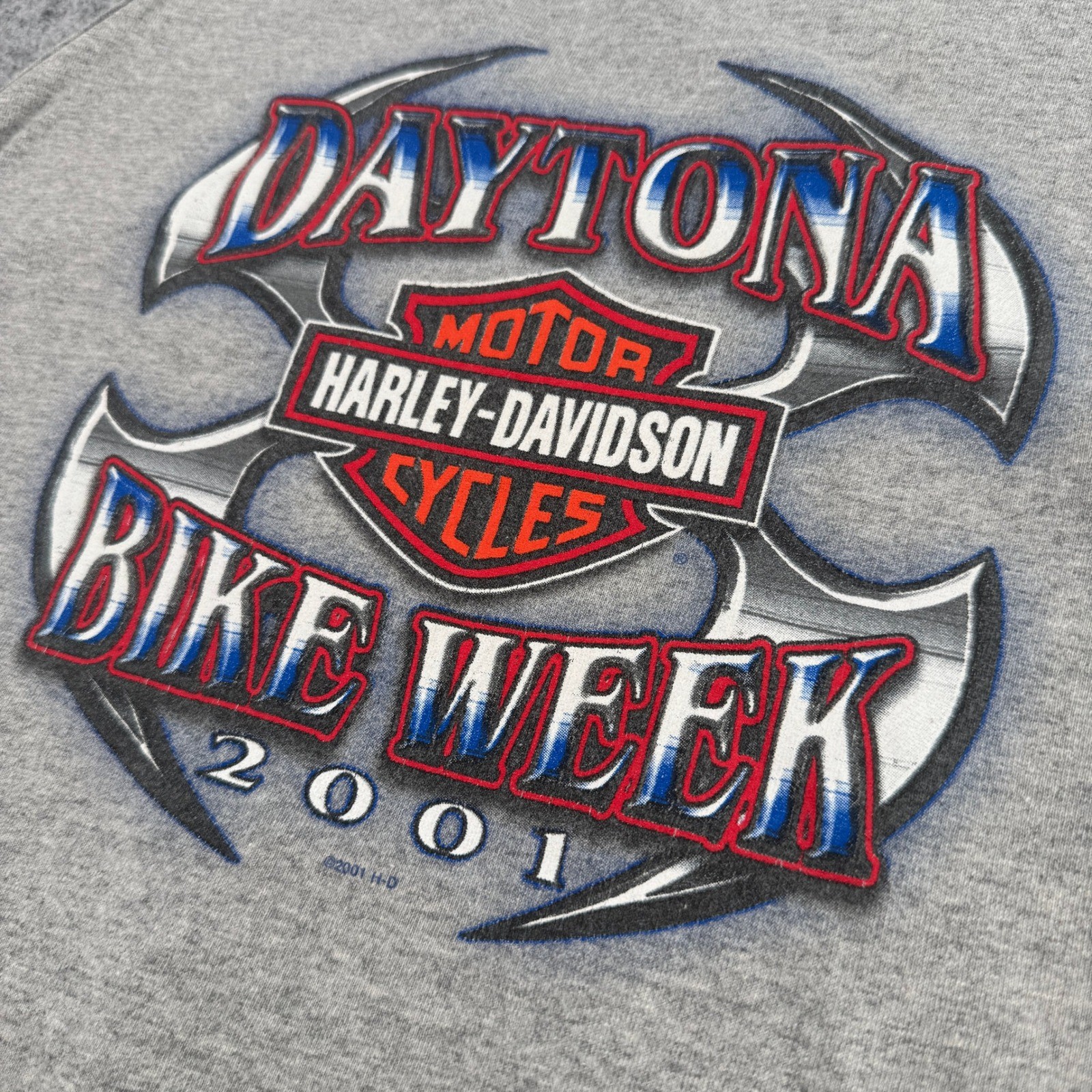 Vintage 2001 Harley Davidson Daytona Bike Week Tank Top Gray Holoubek Large