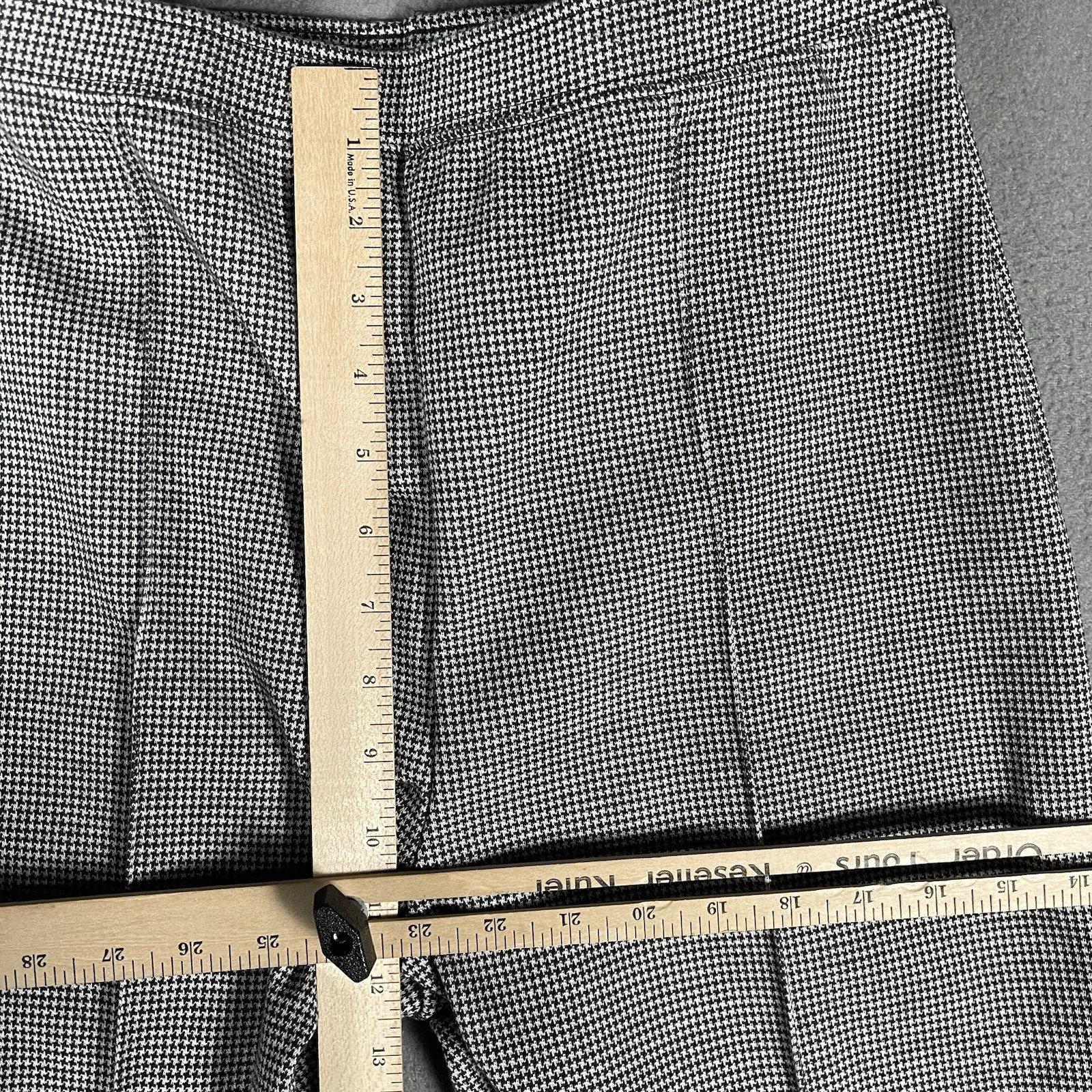 Vtg Sear Classic Elements Womens Pants Black Gray Check Medium USA Made NWT