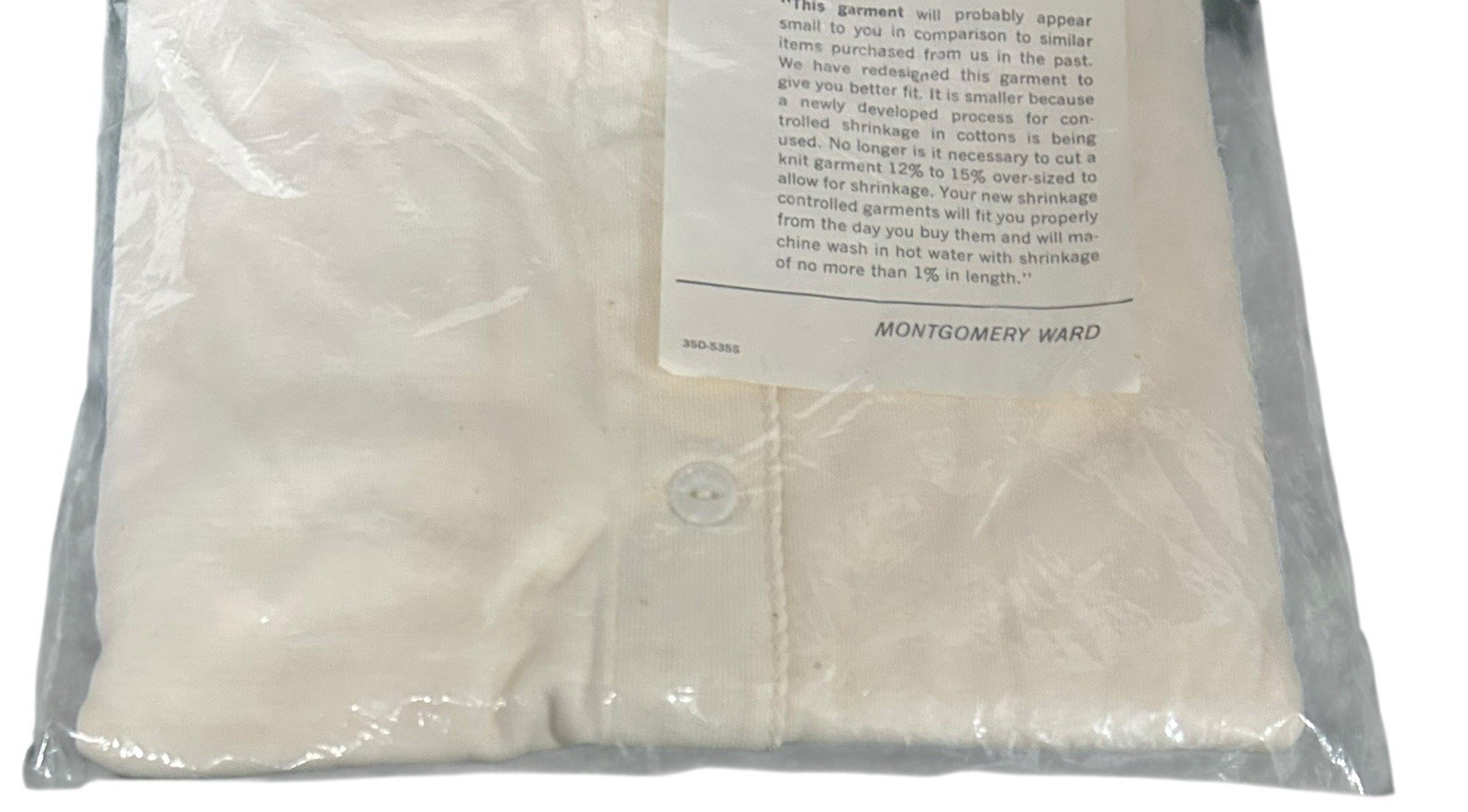 Vintage 60’s Brent Montgomery Ward Women’s Pajamas Long Johns Cream 44 Tall New