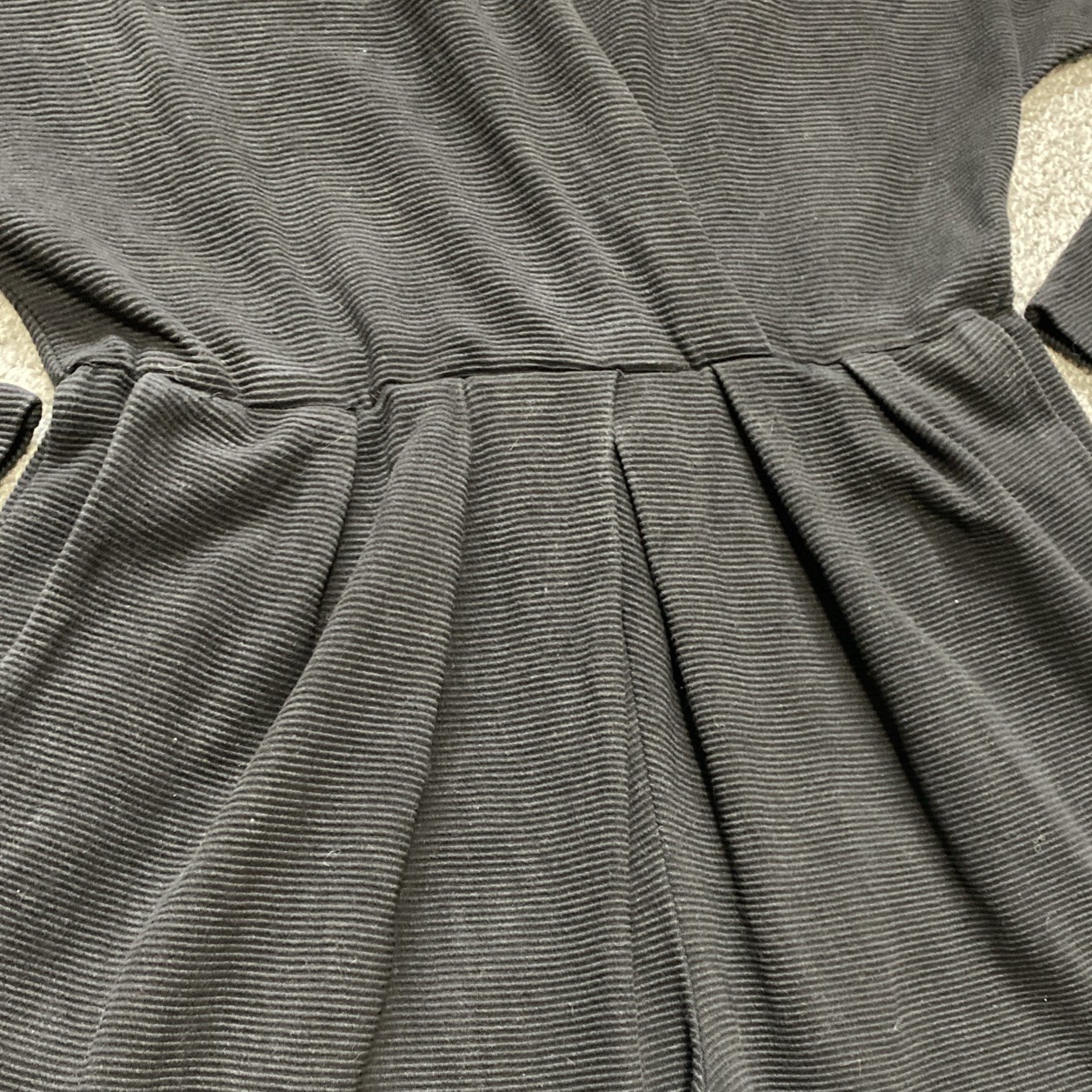Cache VTG 80s Jumpsuit Sz M * Black Ribbed Knit Stirrups Stretch Pleated Vneck