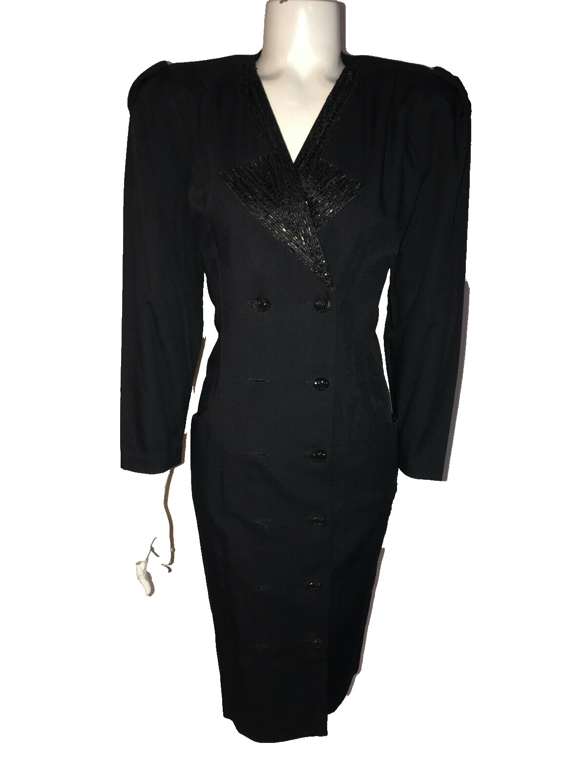 NWT VTG TAURUS NITES Formal Cocktail Evening Black Dress Beaded Size 10 Petite