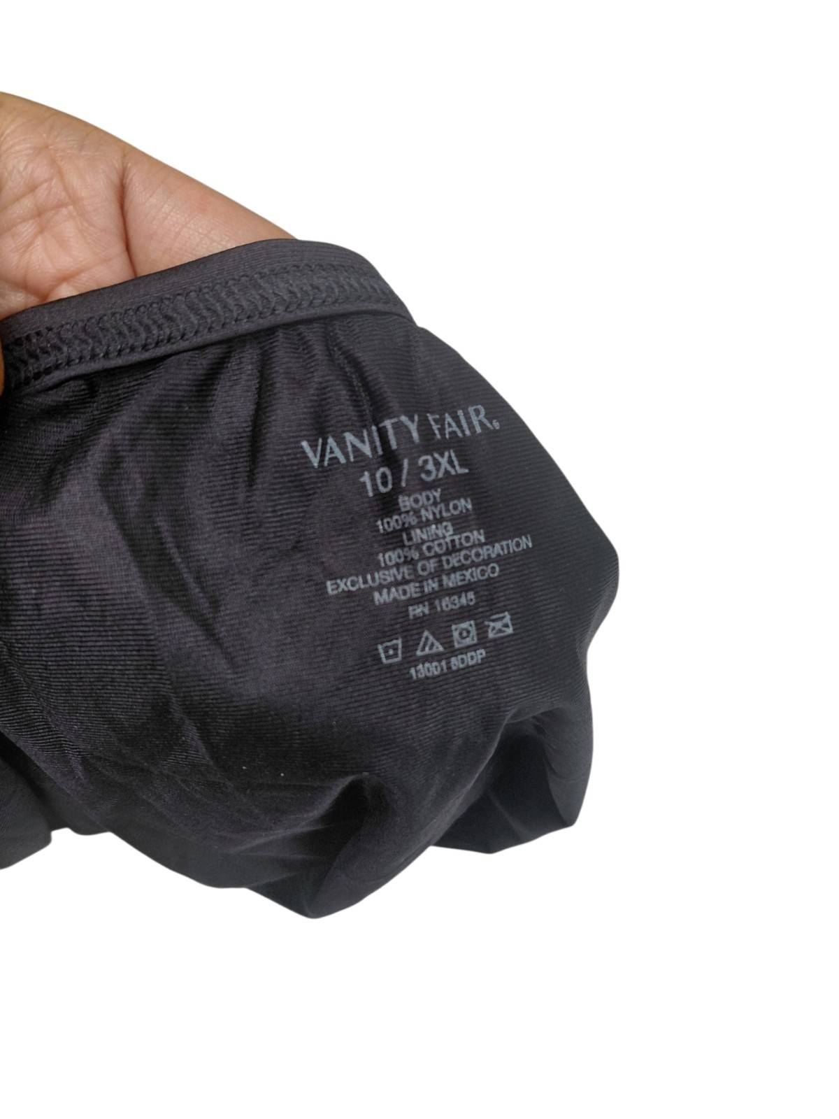Vintage Vanity Fair Black Brief Size 10/3XL